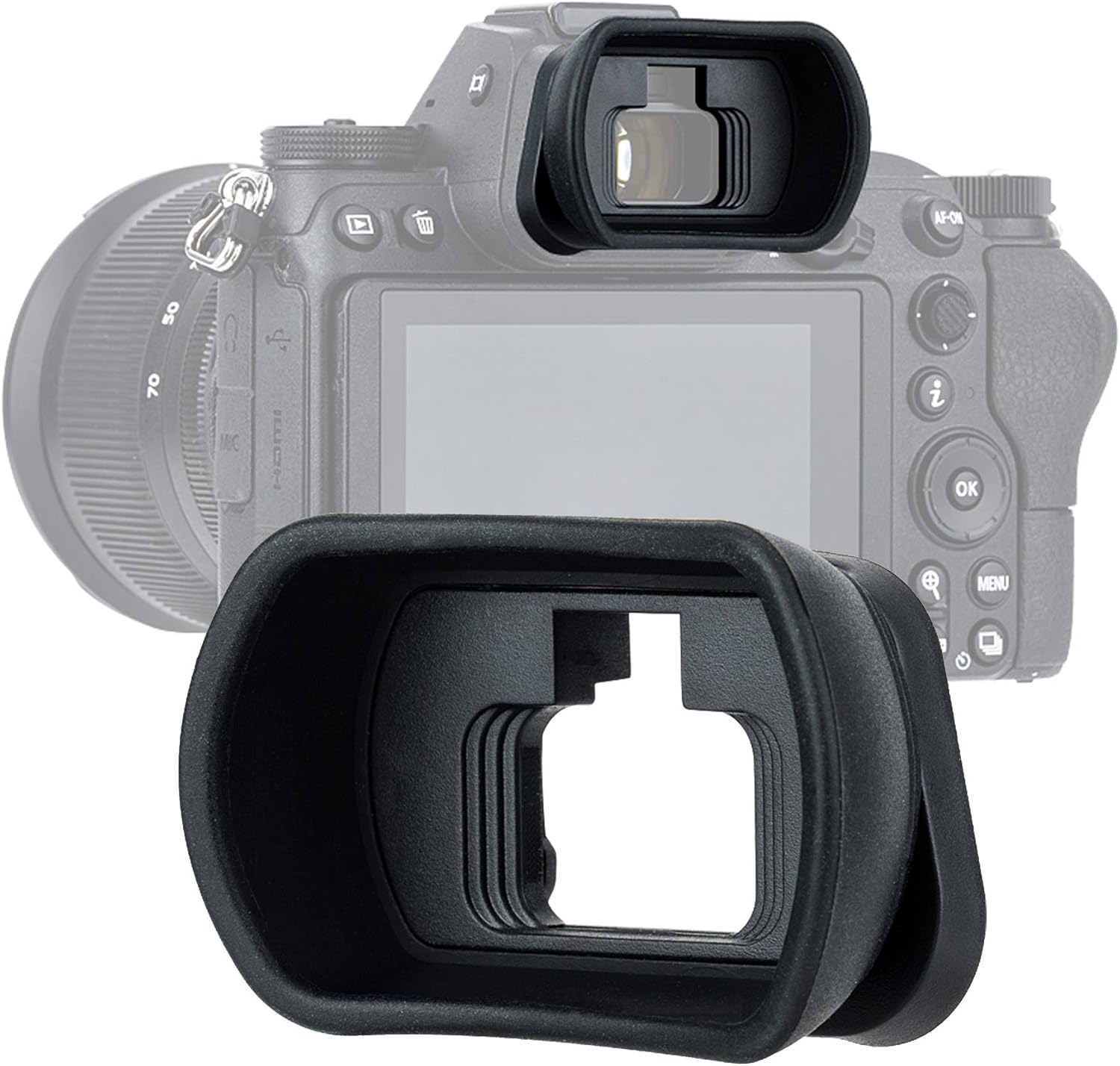 JJC KIWIFOTOS – Ojo ergonómico para cámara larga para Nikkor Z5 Z6 Z7 Z6II Z7II, visor de piezas para ojos de copa de ojo reemplazar DK-29, silicona