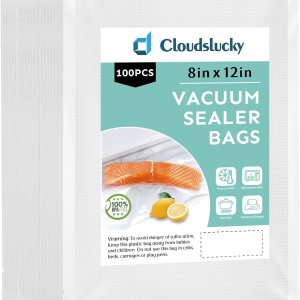 Bolsas selladoras al vacío para alimentos de 8 x 12 pulgadas, 100 unidades para sellar una bolsa de comida, bolsas para guardar alimentos, bolsas de Bolsas selladoras al vacío para alimentos de 8 x 12 pulgadas, 100 unidades para sellar una bolsa de comida, bolsas para guardar alimentos, bolsas de