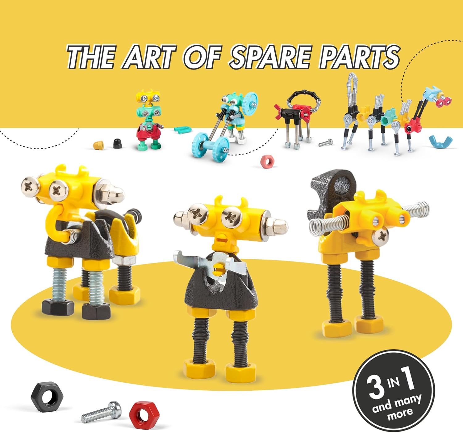The Off Bits Juegos de construcción de juguetes kit de modelo de robot InfoBit para niños a partir de 6 años, mini juguetes STEM con tuercas y