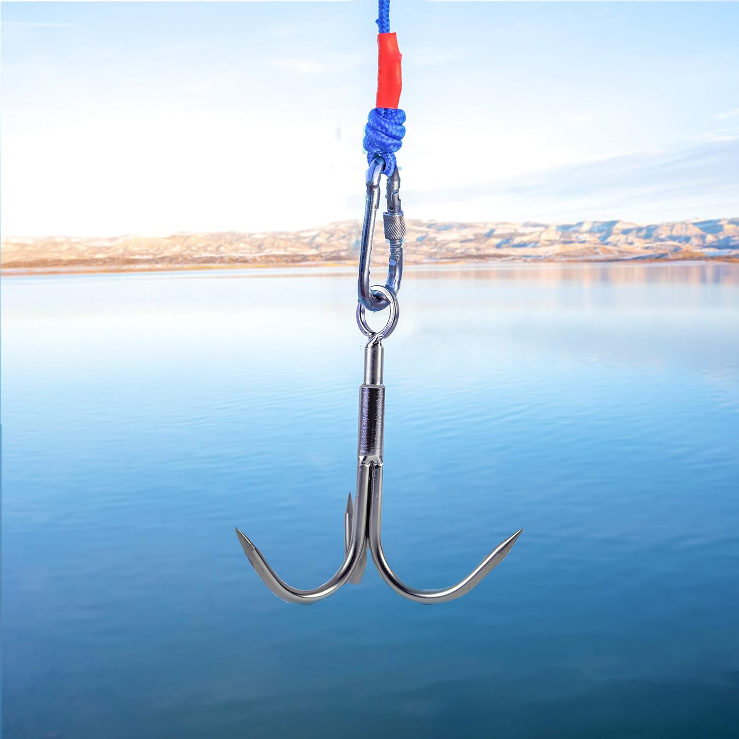 Paquete de pesca con imán de 1225lb de doble cara, incluye cuerda de alta resistencia de 6mm de diámetro y 100 pies de longitud, mosquete, guantes