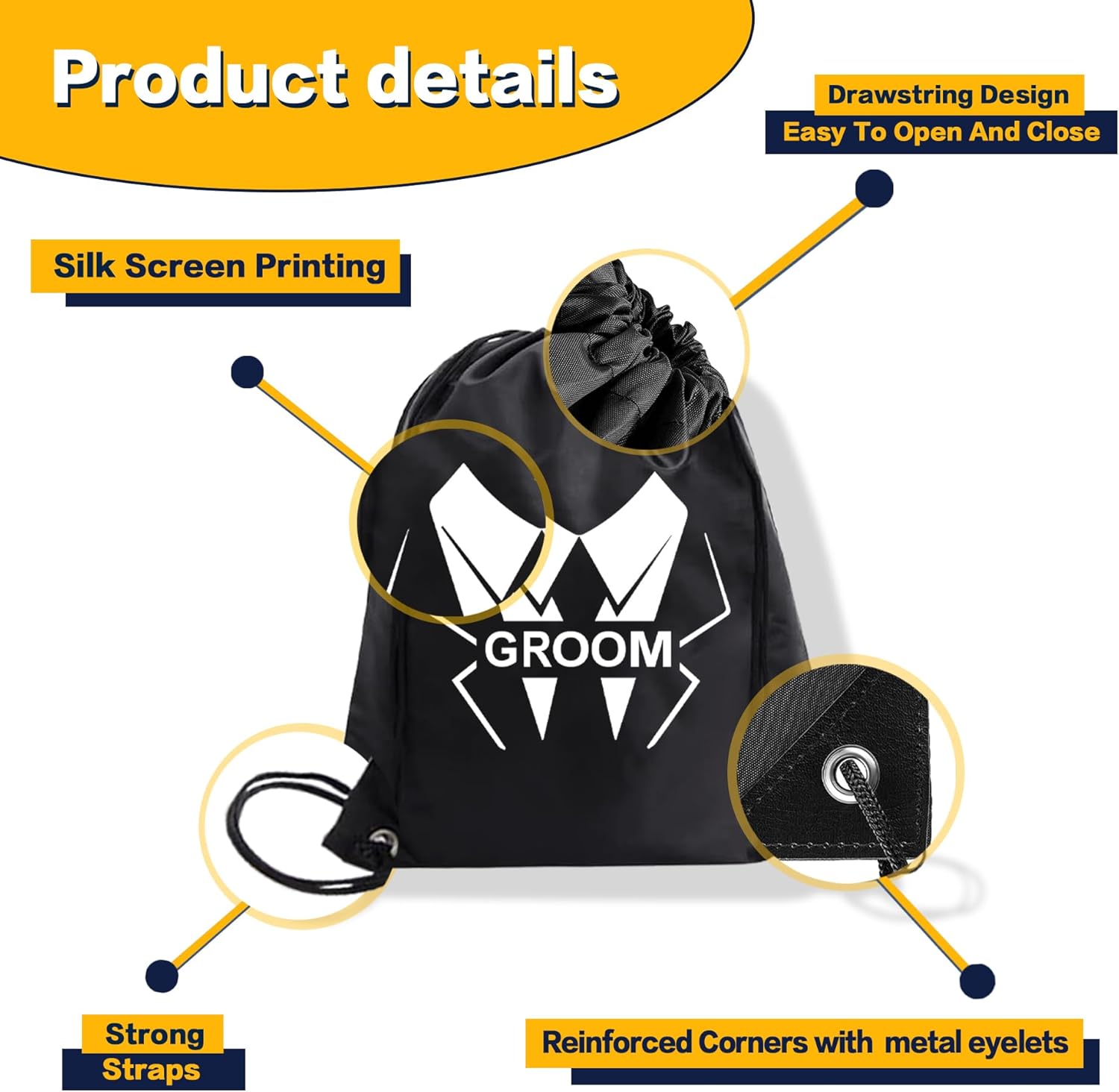 BachpartyGifts Regalos de propuesta de padrinos de boda, decoraciones de regalos de despedida de soltero para hombres, paquete de 8 bolsas con