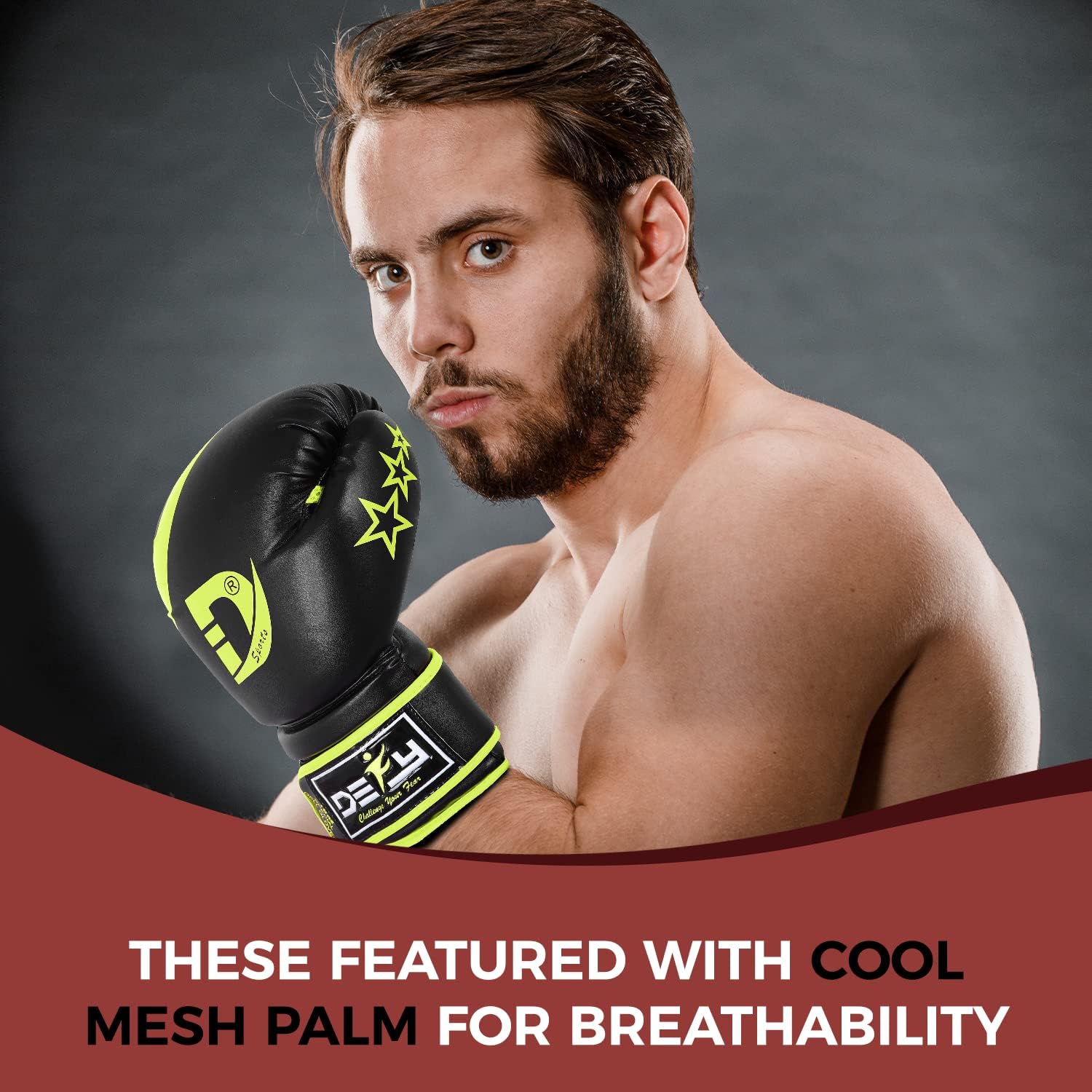 DEFY – Guantes de boxeo maravillosos para hombres y mujeres, para entrenamiento de Muay Thai, Kick Boxing, de cuero, Sparring, bolsa pesada, guantes