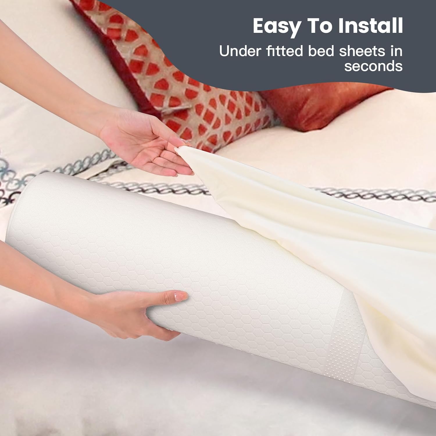 YENING Parachoques de cama extra largos de 63 pulgadas para niños pequeños, riel de protección de cama de espuma para cama de niños, parachoques de