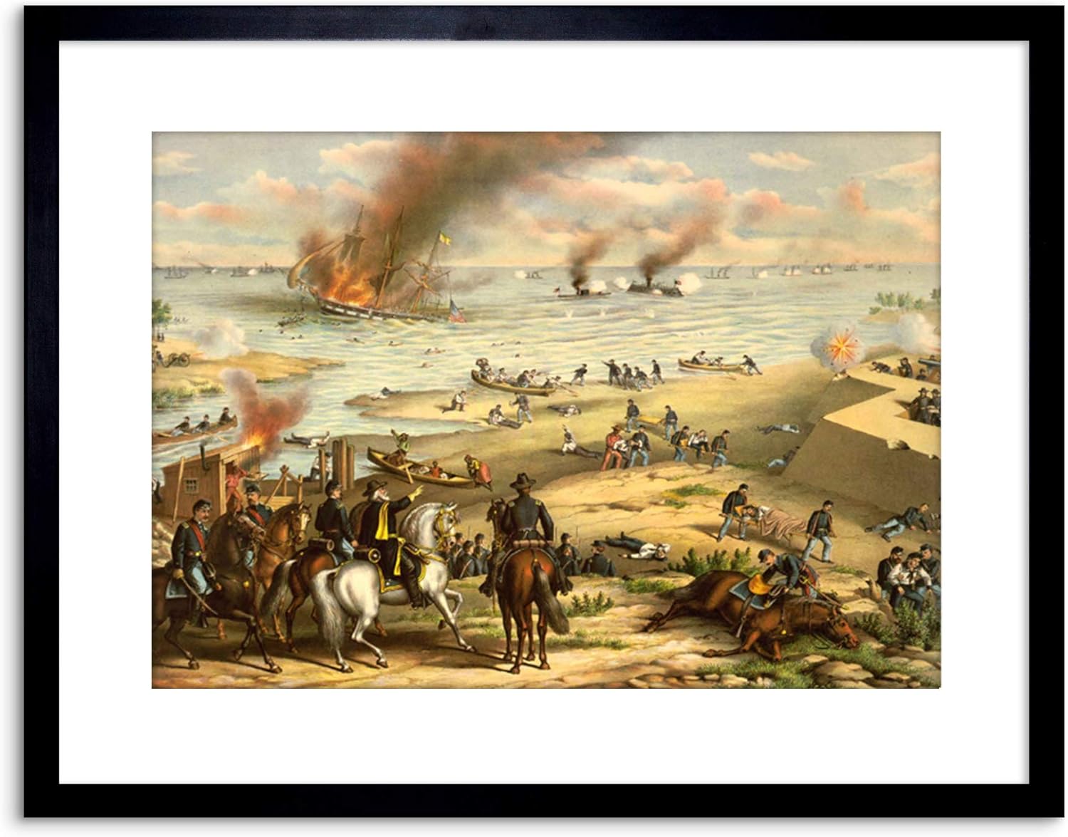 El Art Stop WAR F97X7732 – Lámina enmarcada para monitor naval de la batalla civil estadounidense Merrimac USA
