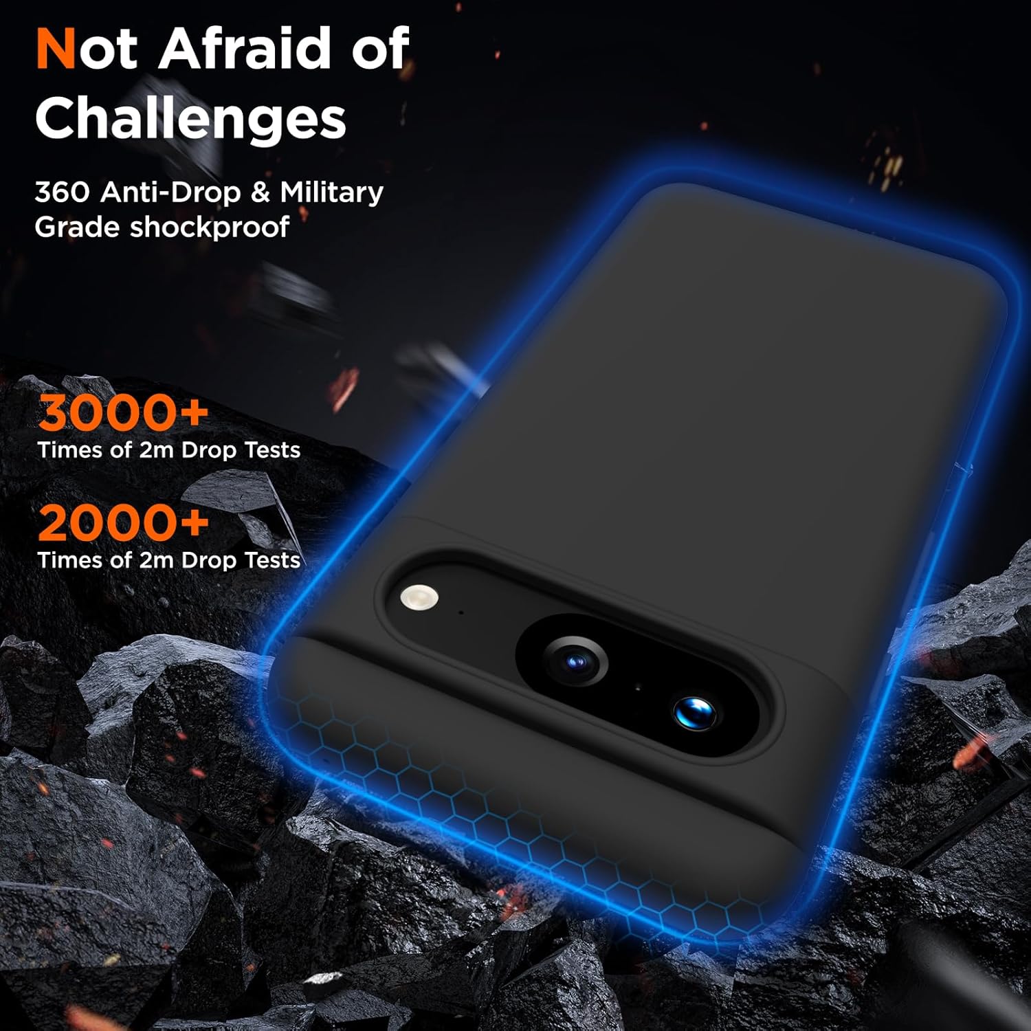 Compatible con Pixel 8, funda de silicona líquida, funda protectora de cuerpo completo a prueba de golpes, forro de microfibra suave, funda delgada