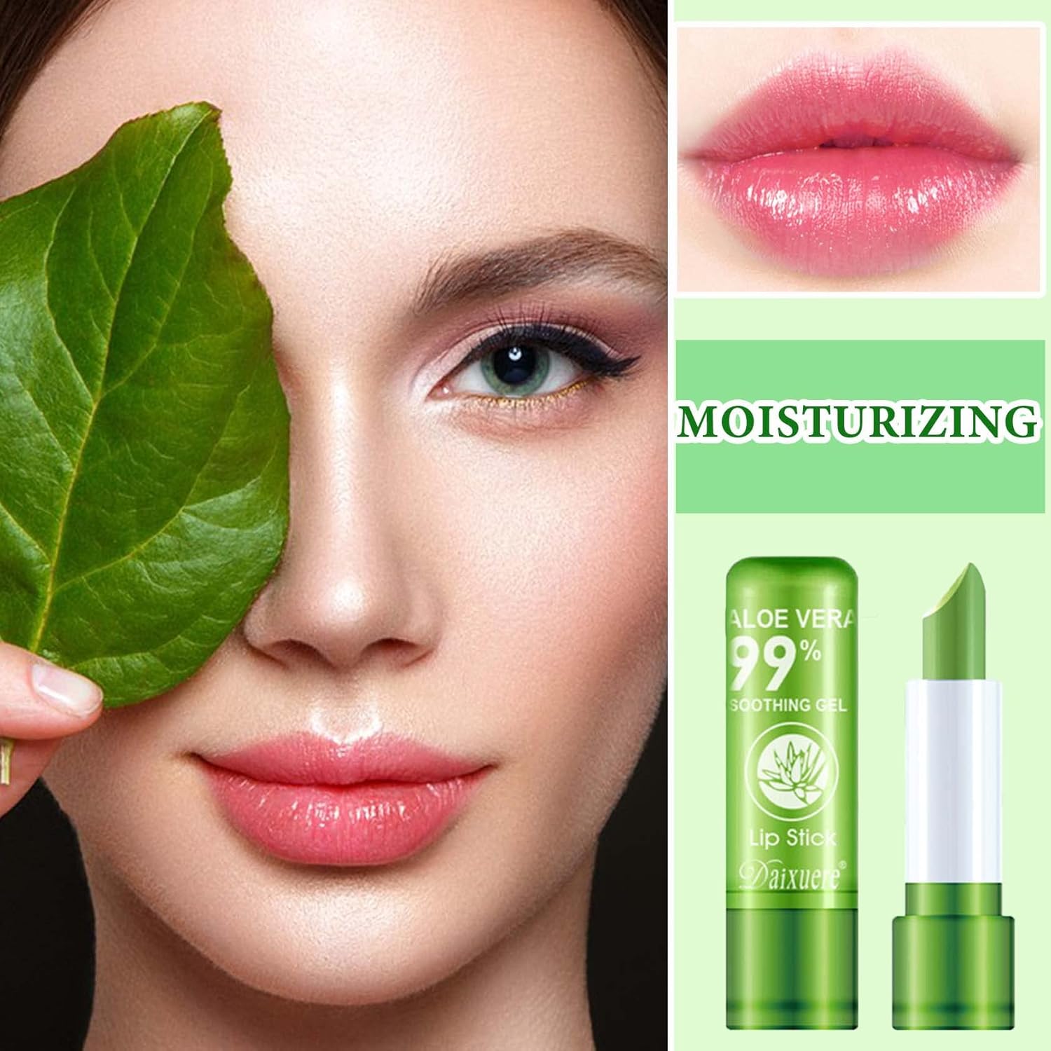 4 lápices labiales de aloe vera, juego de brillo labial mágico que cambia de color, de larga duración, nutritivo, impermeable, bálsamo labial