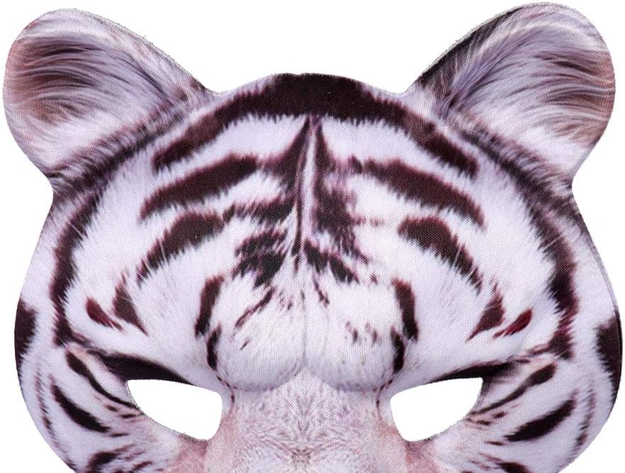 Máscara de media cara de tigre de Halloween, máscara de animal de cosplay para Halloween, fiesta de máscaras, disfraces, accesorios de cosplay