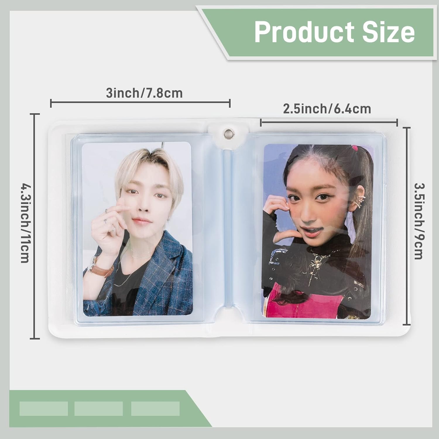 FUNUPUP Carpeta para tarjetas fotográficas de 3 pulgadas, álbum Kpop con soporte para tarjetas fotográficas Kpop, mini álbum de fotos hueco con 32
