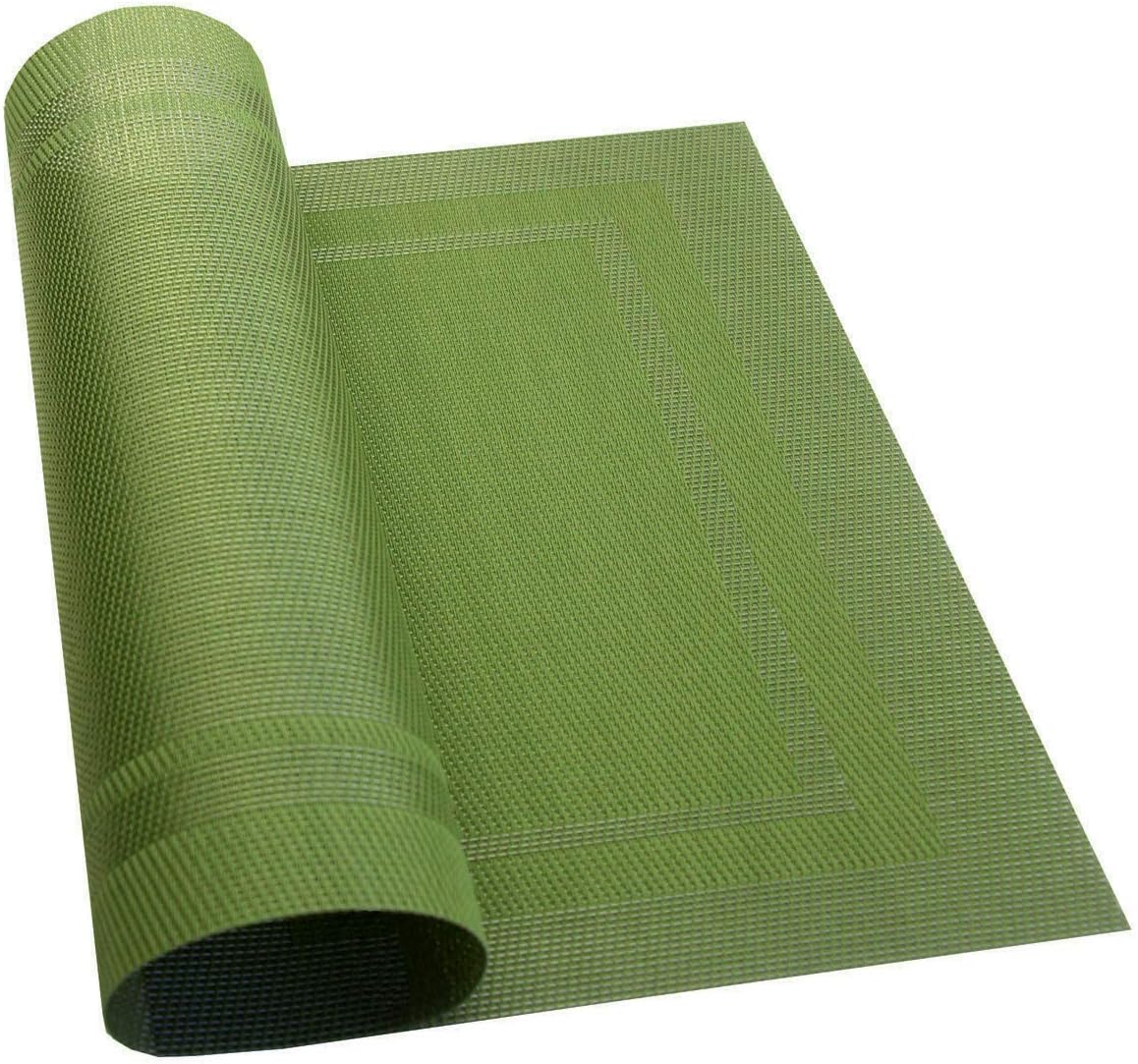 PIGCHCY Manteles individuales lavables de vinilo, elegantes manteles individuales resistentes al calor para mesa de comedor, juego de 4 unidades,