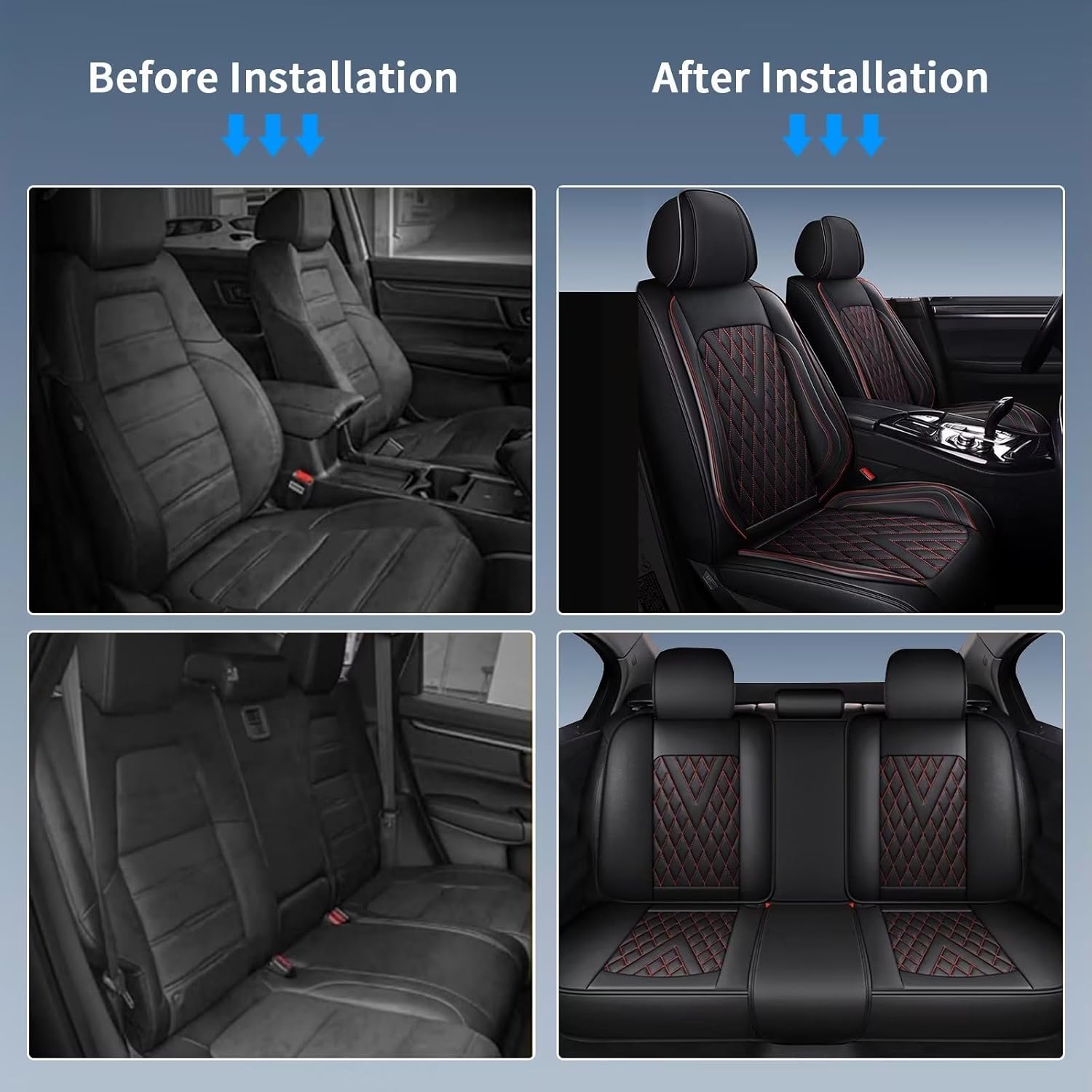 Juego completo de fundas de asiento de automóvil para Subaru Impreza 2012-2024, cojín de asiento de piel sintética, 2 filas y 5 asientos,
