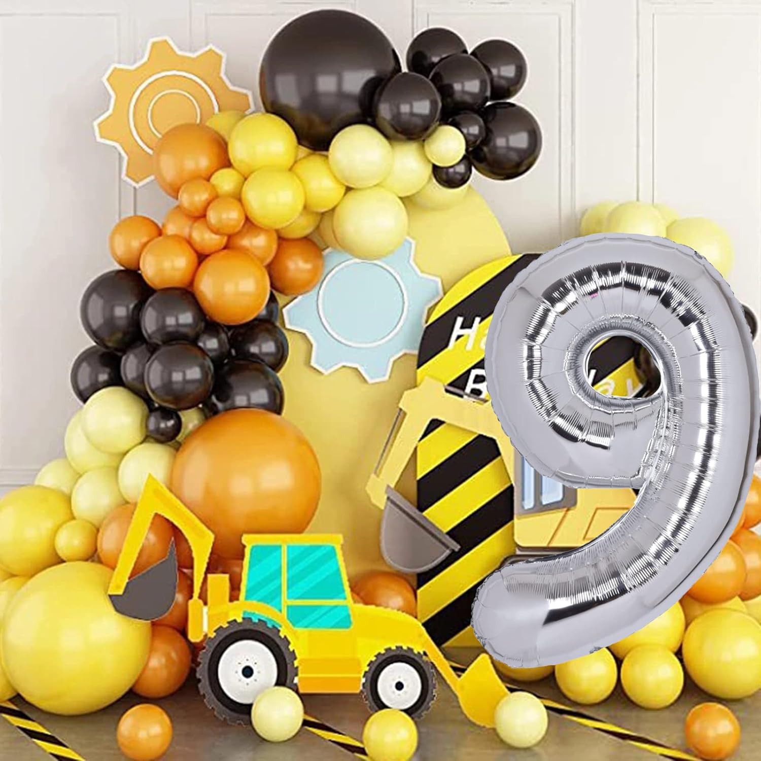 Globo plateado de 40 pulgadas con el número 9, tamaño extra grande, globos de helio de aluminio de Mylar 9 para fiestas de cumpleaños, decoraciones