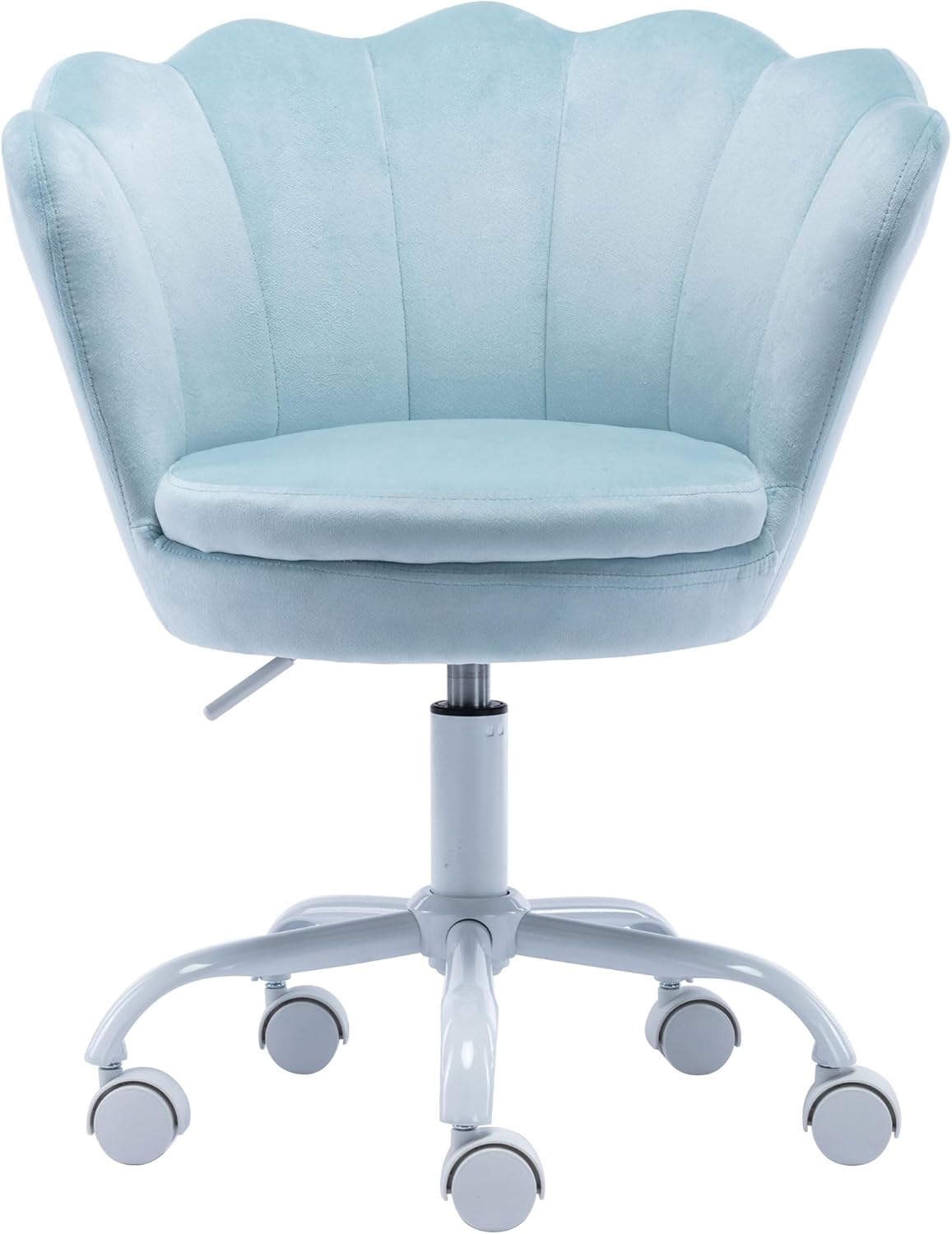 Silla de escritorio de terciopelo para niños, bonita silla de computadora moderna tapizada, con brazo giratorio, silla de tocador ajustable para