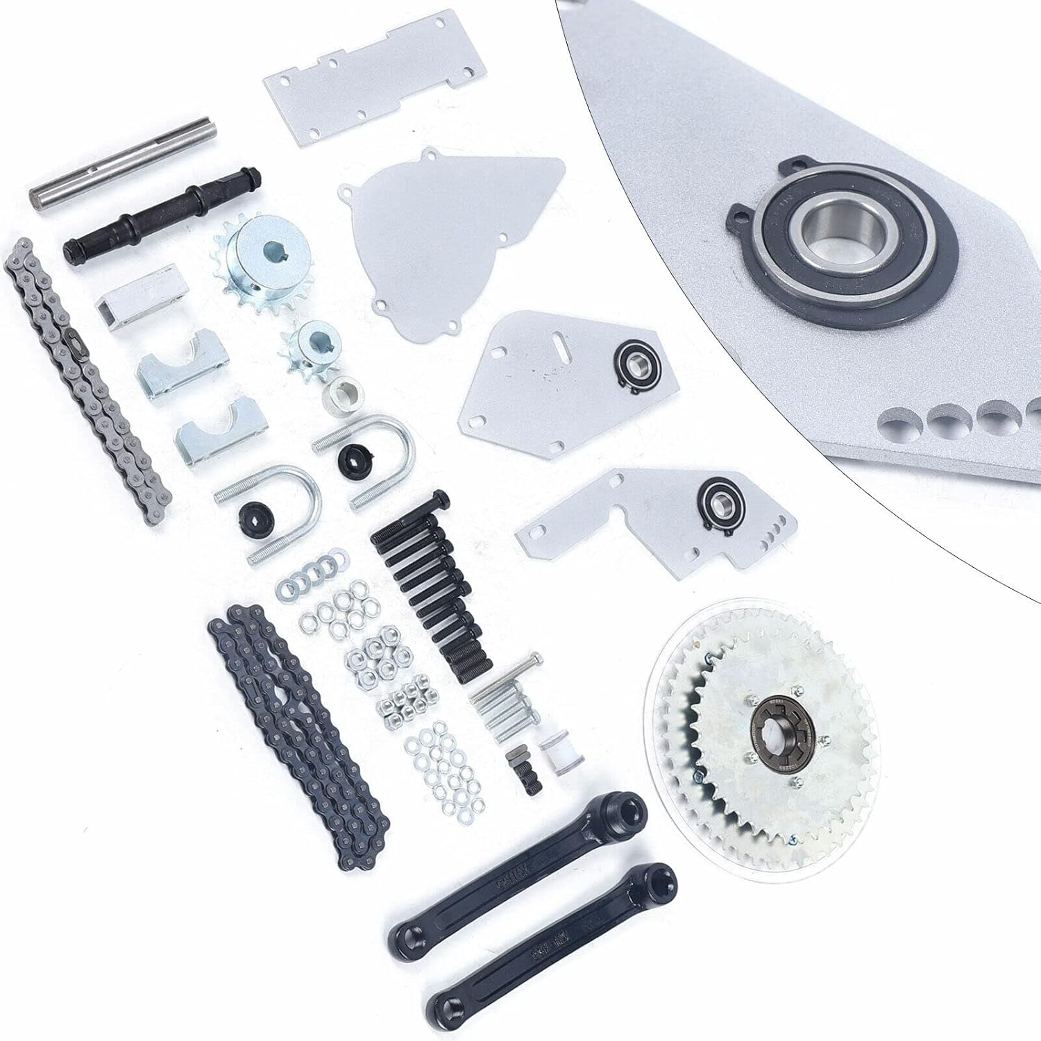 CNCEST Kit de eje de transmisión de bicicleta, kit de motor de bicicleta de 2 tiempos, kit de eje de gato de metal 415 Kit de cambio de bicicleta