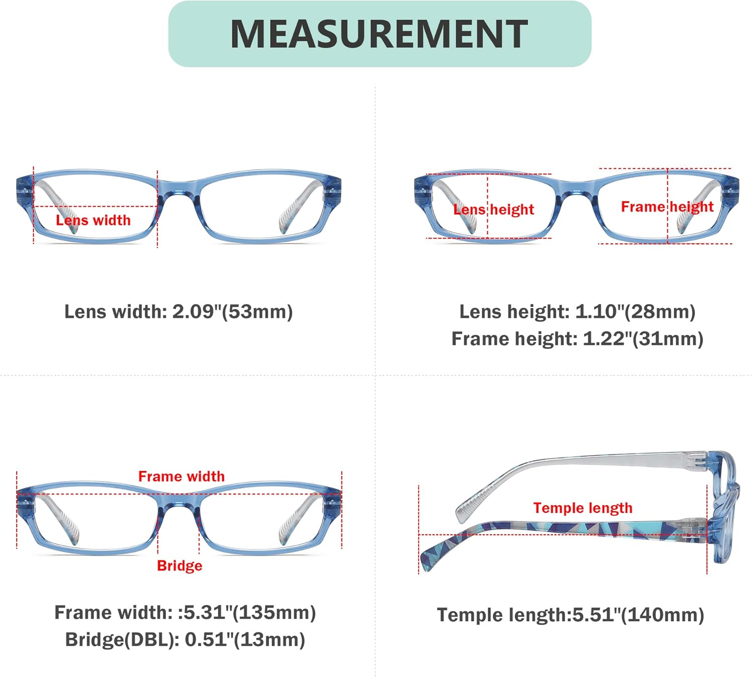Eyekepper Paquete de 5 lentes de lectura con diseño Metalless para mujer, bisagras de resorte sin tornillos, +2.5