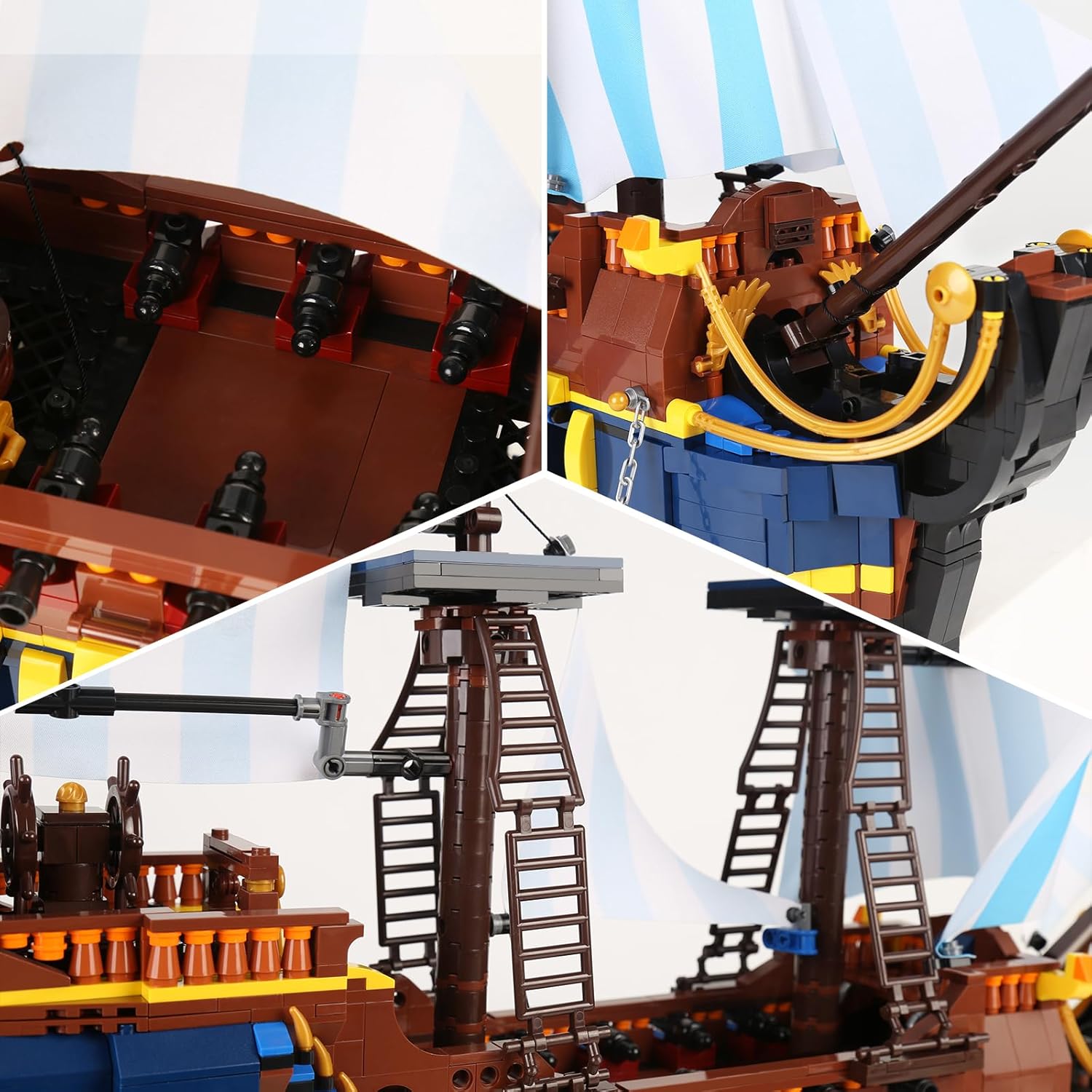 YESHIN Kit de bloques de construcción modelo de barco piratas, MOC Sailboat Model Construction Set to Build, regalo para niños de 8 años + + adultos