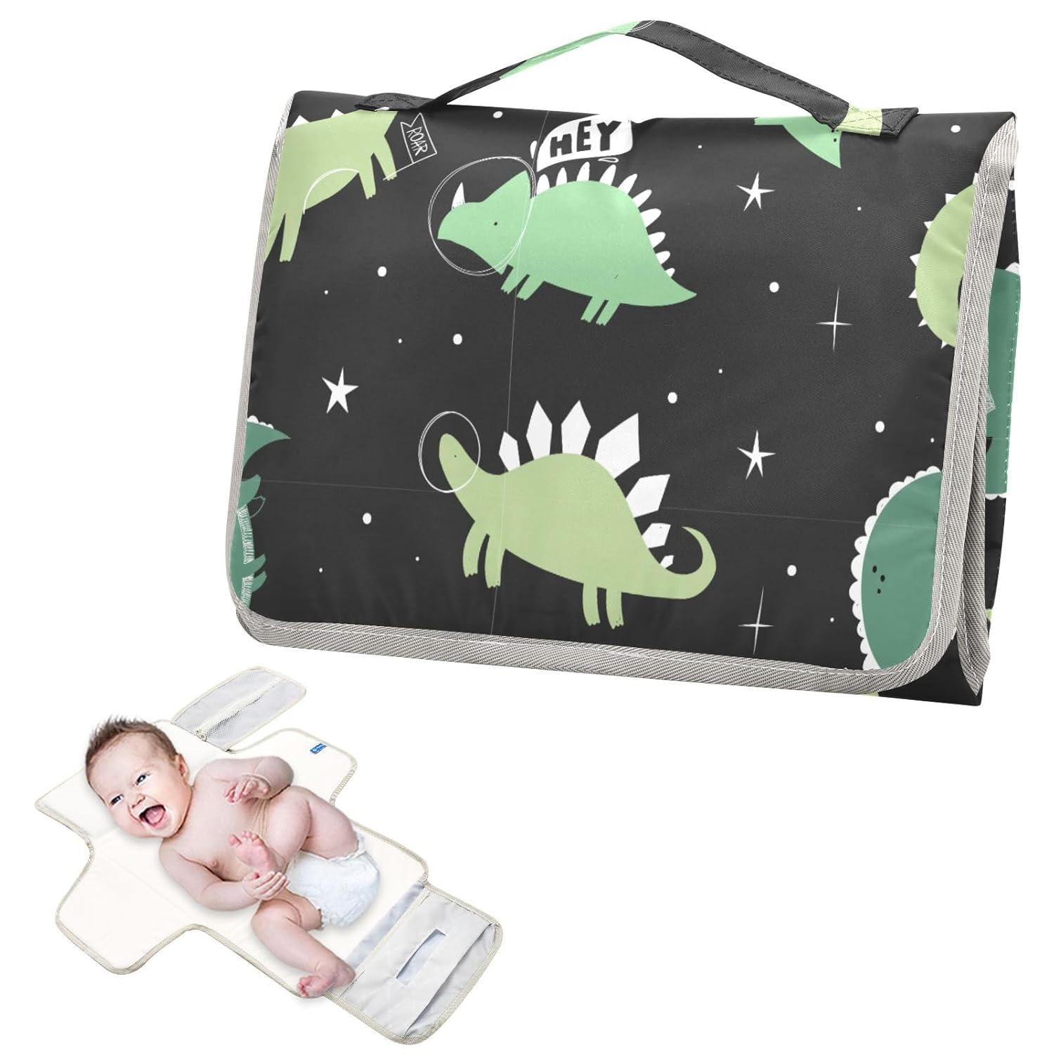 Cambiador portátil de dinosaurios, astronautas, cambiador de pañales de viaje para bebé, tapete plegable para pañales para recién nacidos, regalos
