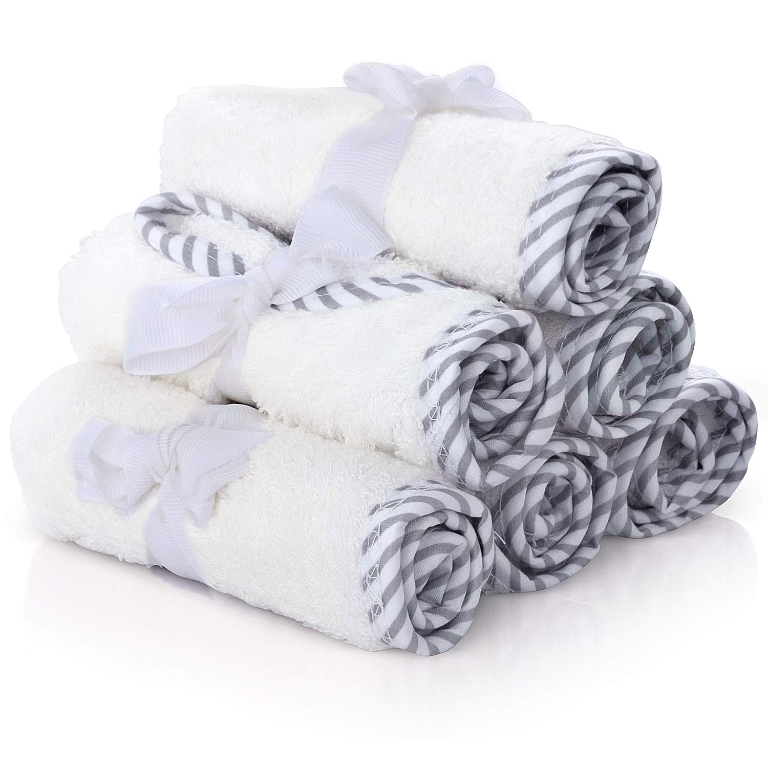 6 paños para bebé, 10 x 10 pulgadas, toallas de cara y baño para pieles sensibles, toallitas de tela suave para recién nacidos, niños pequeños y