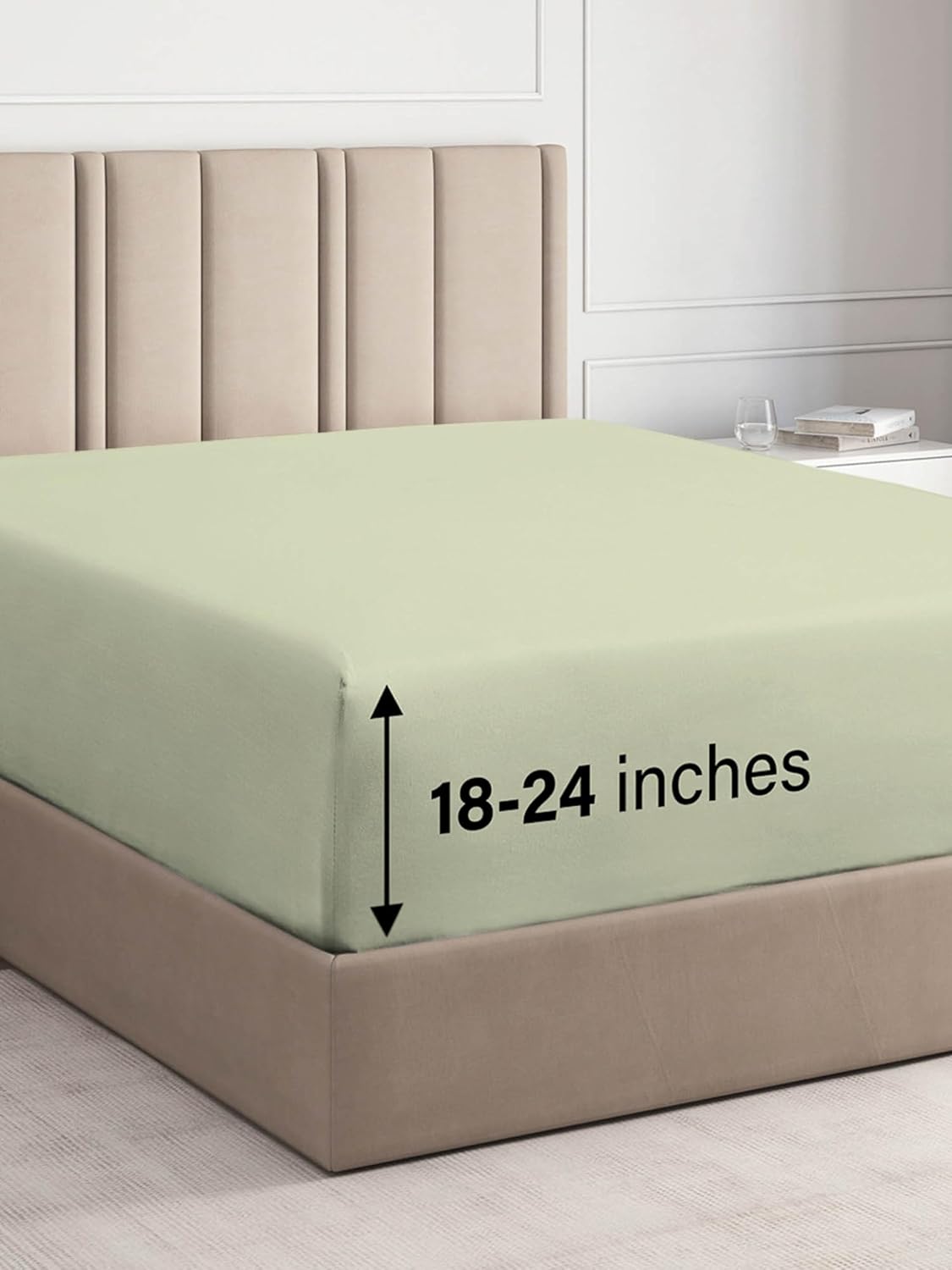 Sábana bajera ajustable extra profunda individual XL  Sábana bajera individual de lujo de hotel  Se adapta fácilmente a colchones de 18 a 24