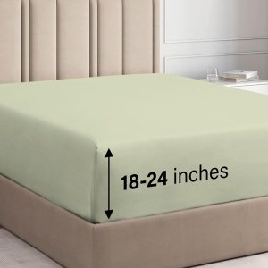 Sábana bajera ajustable extra profunda individual XL Sábana bajera individual de lujo de hotel Se adapta fácilmente a colchones de 18 a 24 Sábana bajera ajustable extra profunda individual XL Sábana bajera individual de lujo de hotel Se adapta fácilmente a colchones de 18 a 24