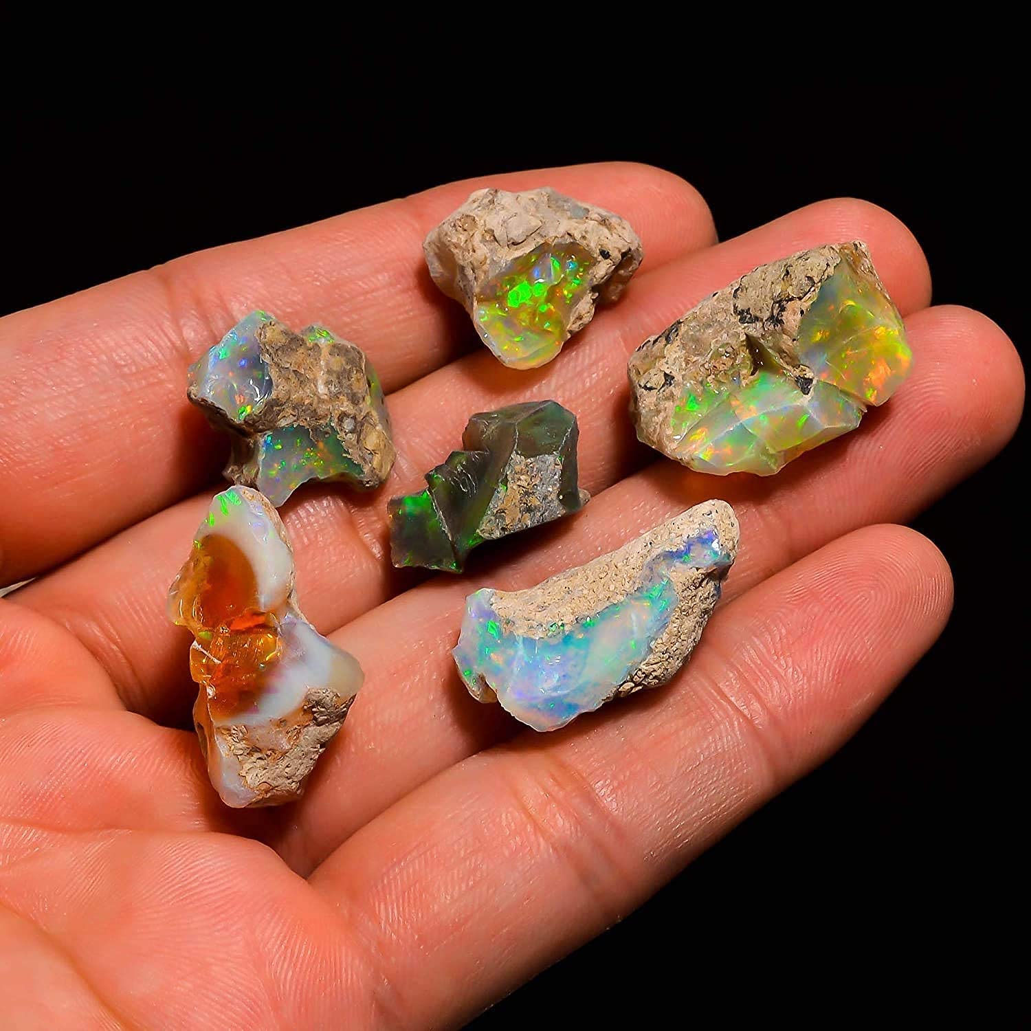 75 carats Ethiopian Opal Raw, Fire Play Opal, Opal Supply, Jewelry Making Stones, DIY Crystals, Energy Stone, Chakra Opal, Healing Opals, Birthstone