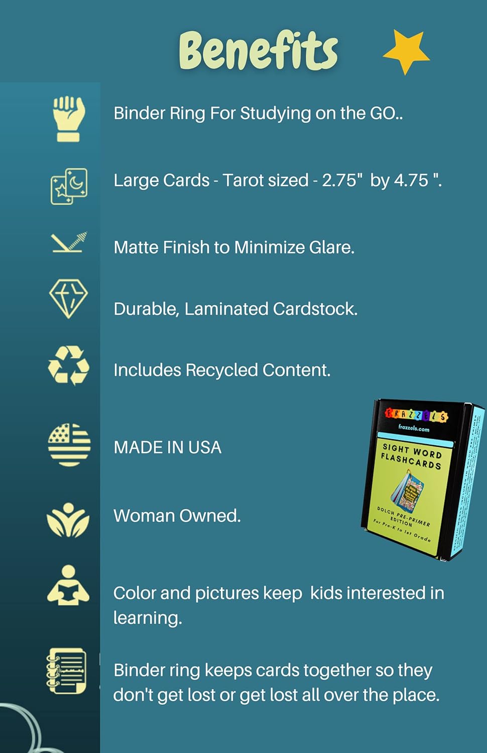 Dolch Pre-Primer – Tarjetas flash con imágenes para niños de 4 años en adelante, prekínder y jardín de infantes