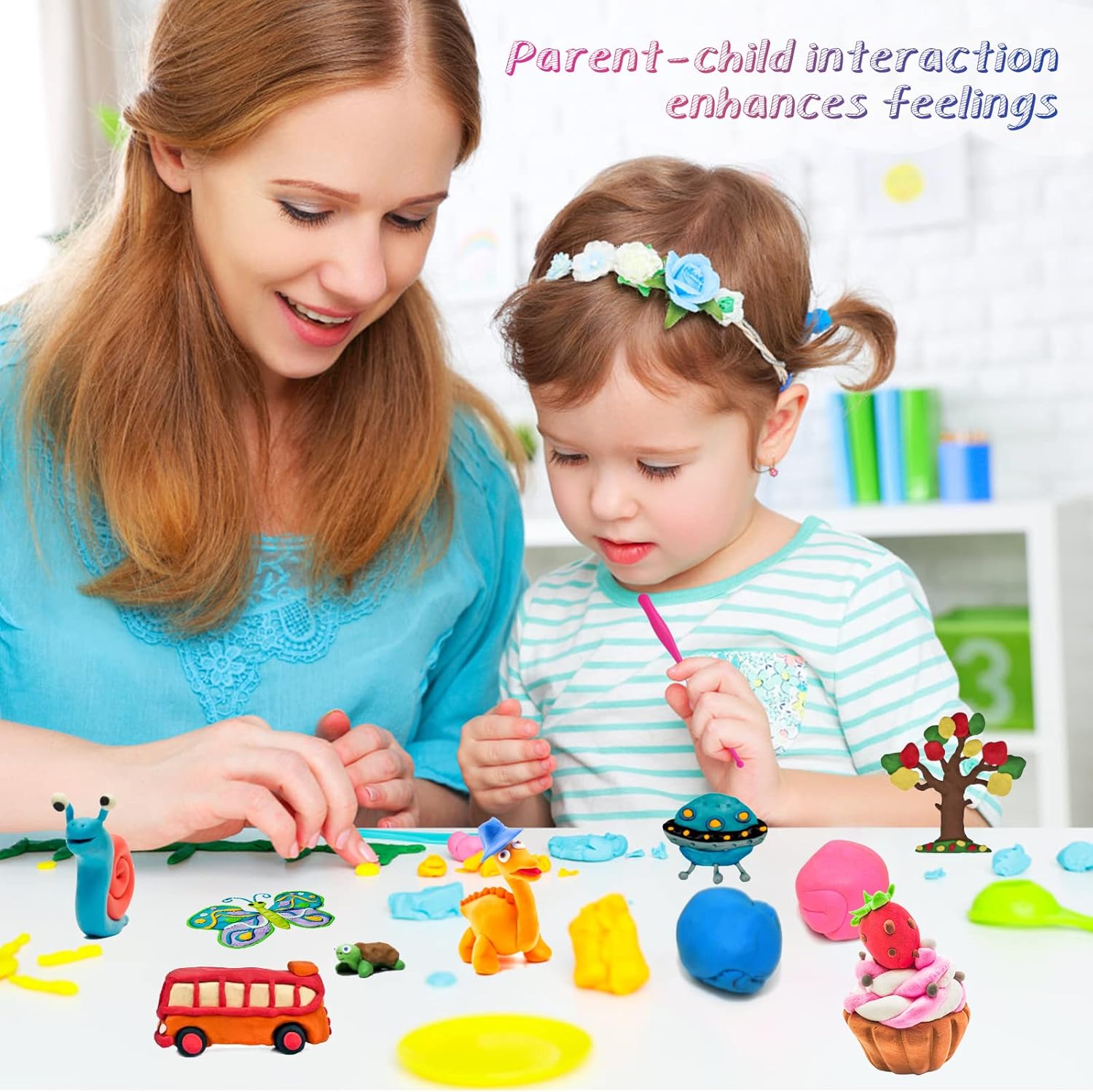 Kit de arcilla para modelar, arcilla de secado al aire de 24 colores para niños, arcilla mágica de espuma con herramientas de escultura, arcilla