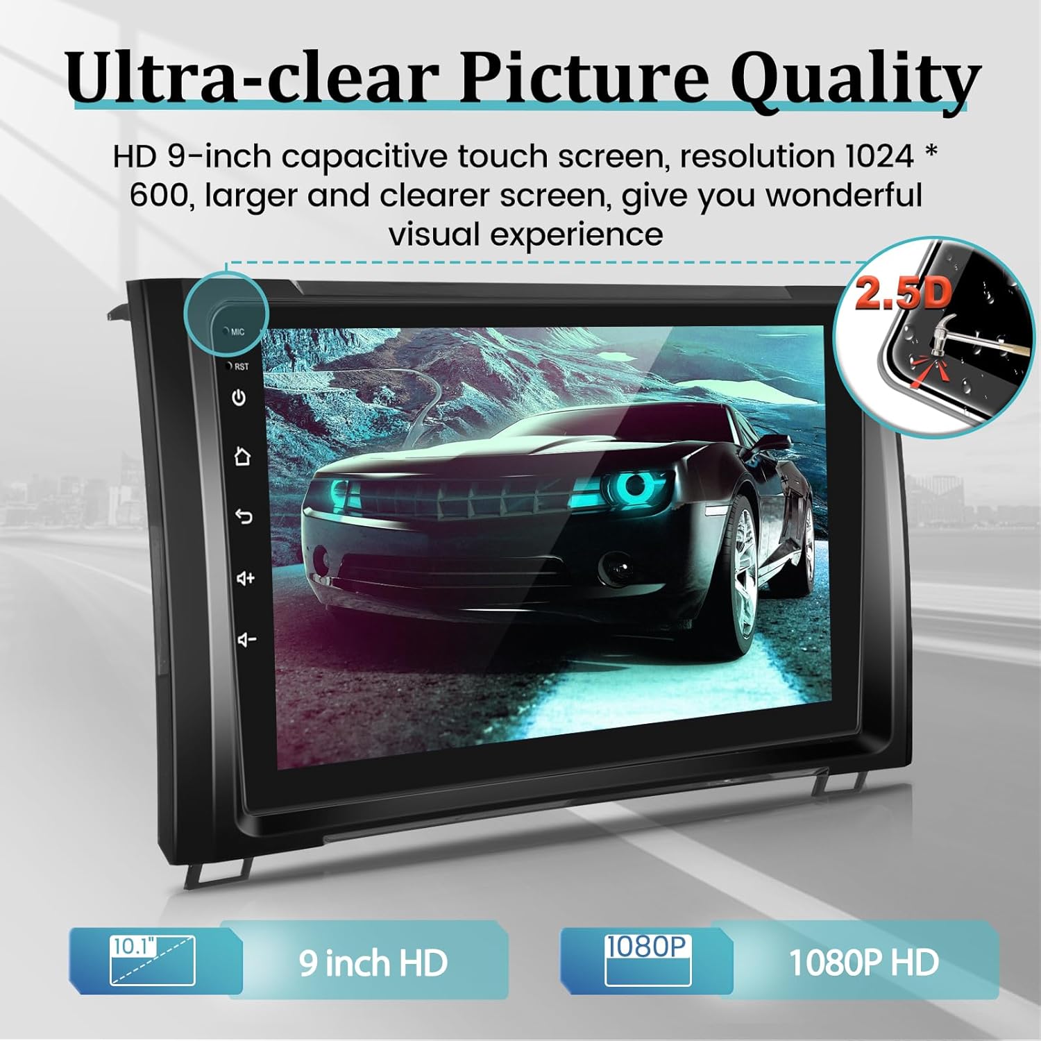 Radio de coche Android 2+64G para Toyota Tundra 2014-2017 con Apple Carplay y Android Auto – Pantalla táctil de 9 pulgadas Soporte estéreo WiFi GPS
