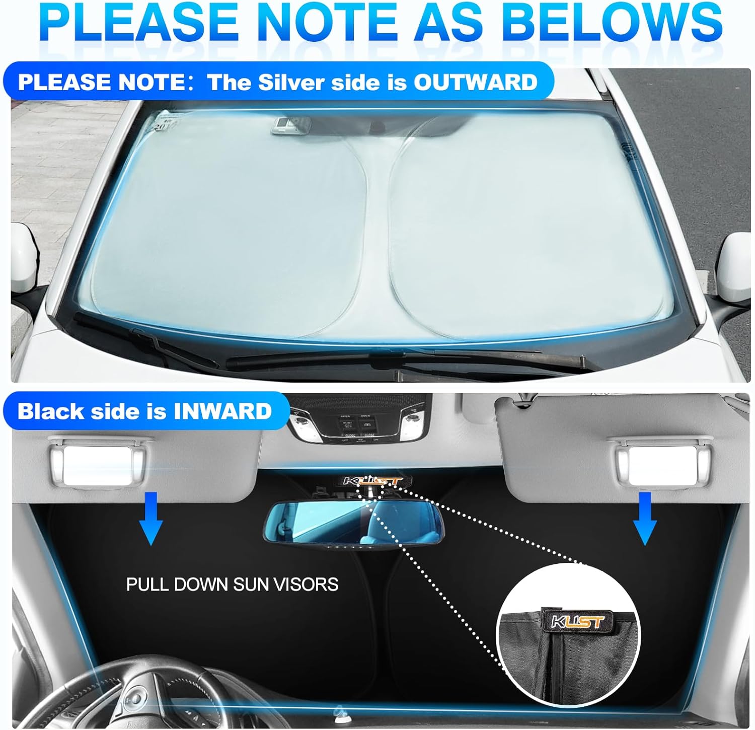 KUST Parasol para parabrisas de ajuste personalizado para Porsche Panamera Sedan 2017-2024, accesorios para parasol, protector de parasol plegable,