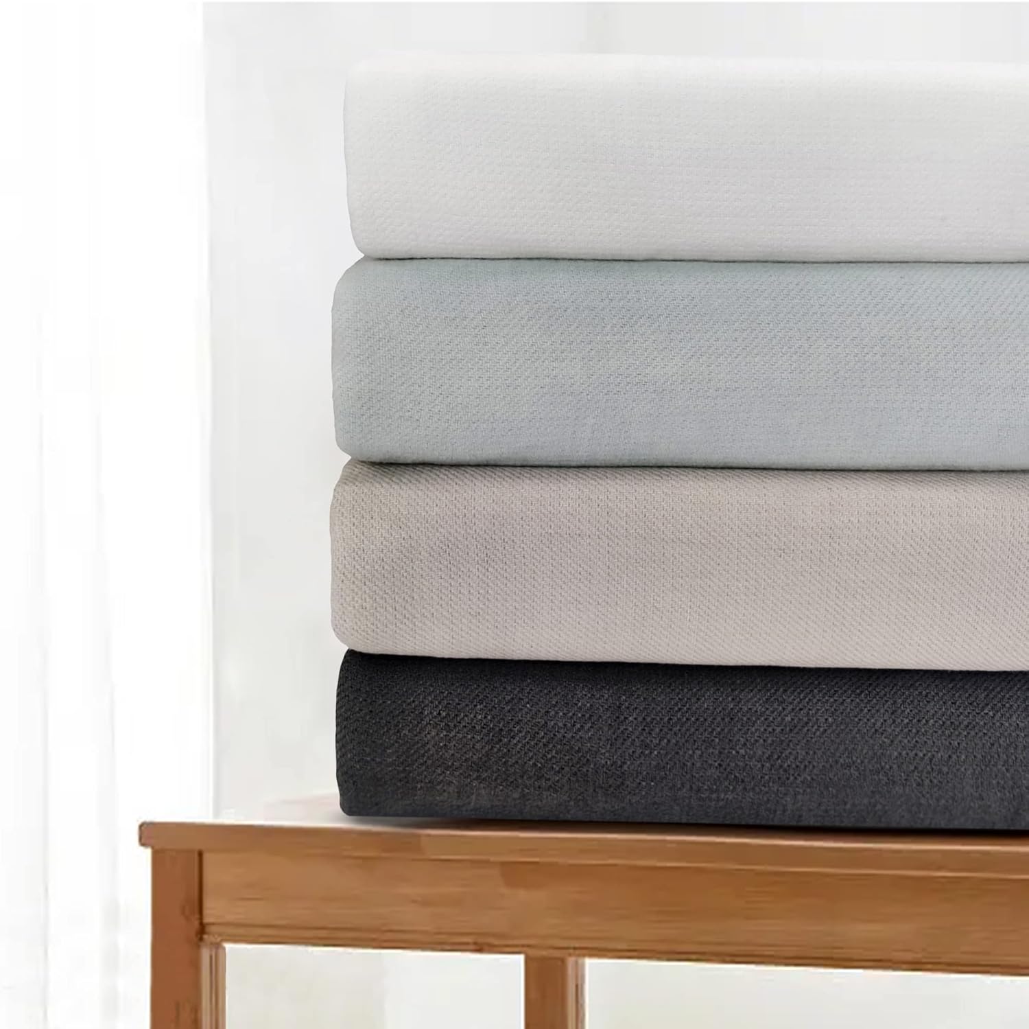 Style Quarters – Manta de cama de cachemira, tamaño individual, color blanco, 10% cachemira, 90% algodón, cálida, lujosa, acogedora, suave, cómoda,