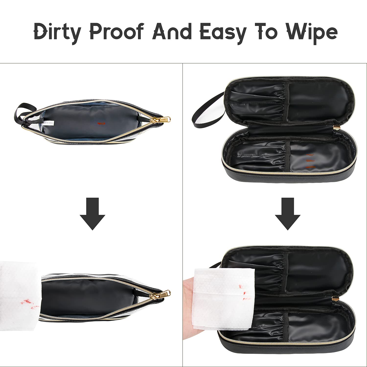 Ethereal Bolsa de maquillaje de viaje, bolsa de cosméticos transparente, organizador de maquillaje, bolsa de aseo aprobada por la TSA, bolsa