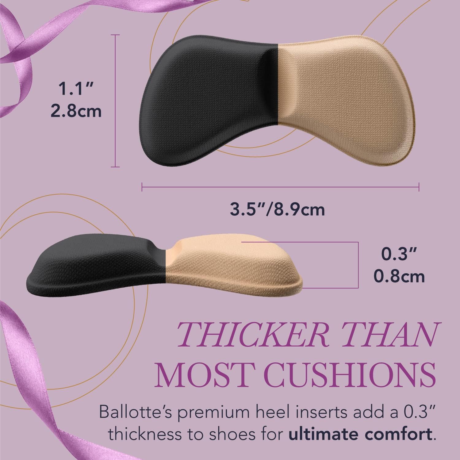 Ballotte Protector de talón de silicona  Almohadillas de talón almohadillas para zapatos insertos de zapatos para mujeres Tacones  Insertos de