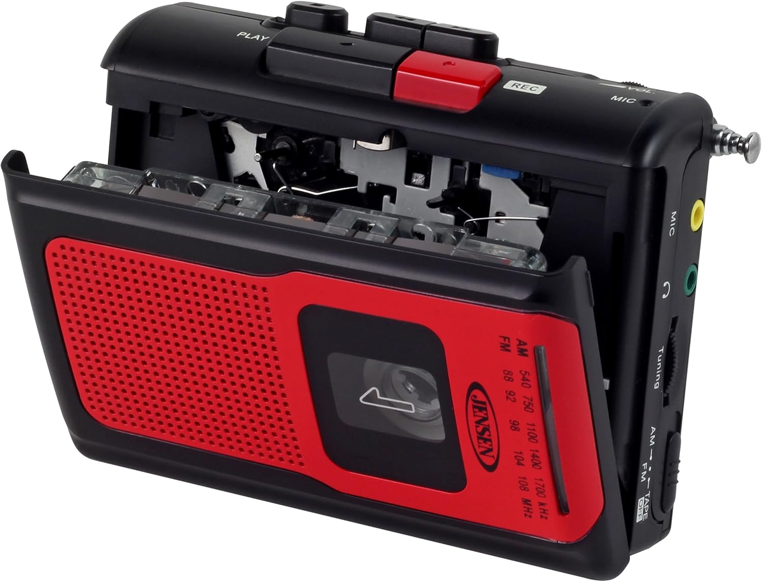 Jensen Radio AMFM portátil retro reproductor de cassette personal compacto y ligero diseño estéreo de radio AMFM reproductor de cassettegrabadora y
