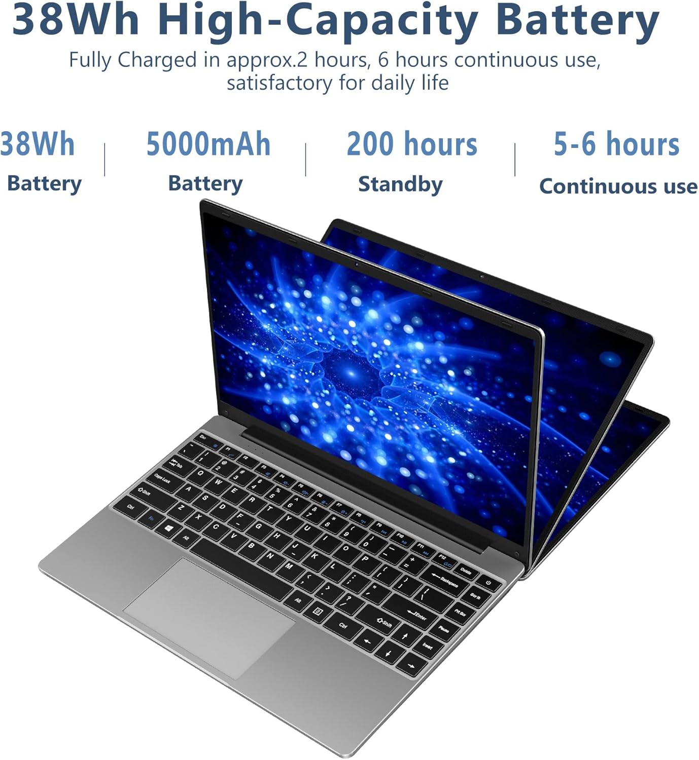 Laptop Win 11 14″ 6GB DDR4 128GB SSD N4020 (hasta 2.8Ghz) 2-Core 1920×1080 FHD Dual WiFi BT4.2 Adaptador Soporte 512GB TF 1TB SSD Expandir para
