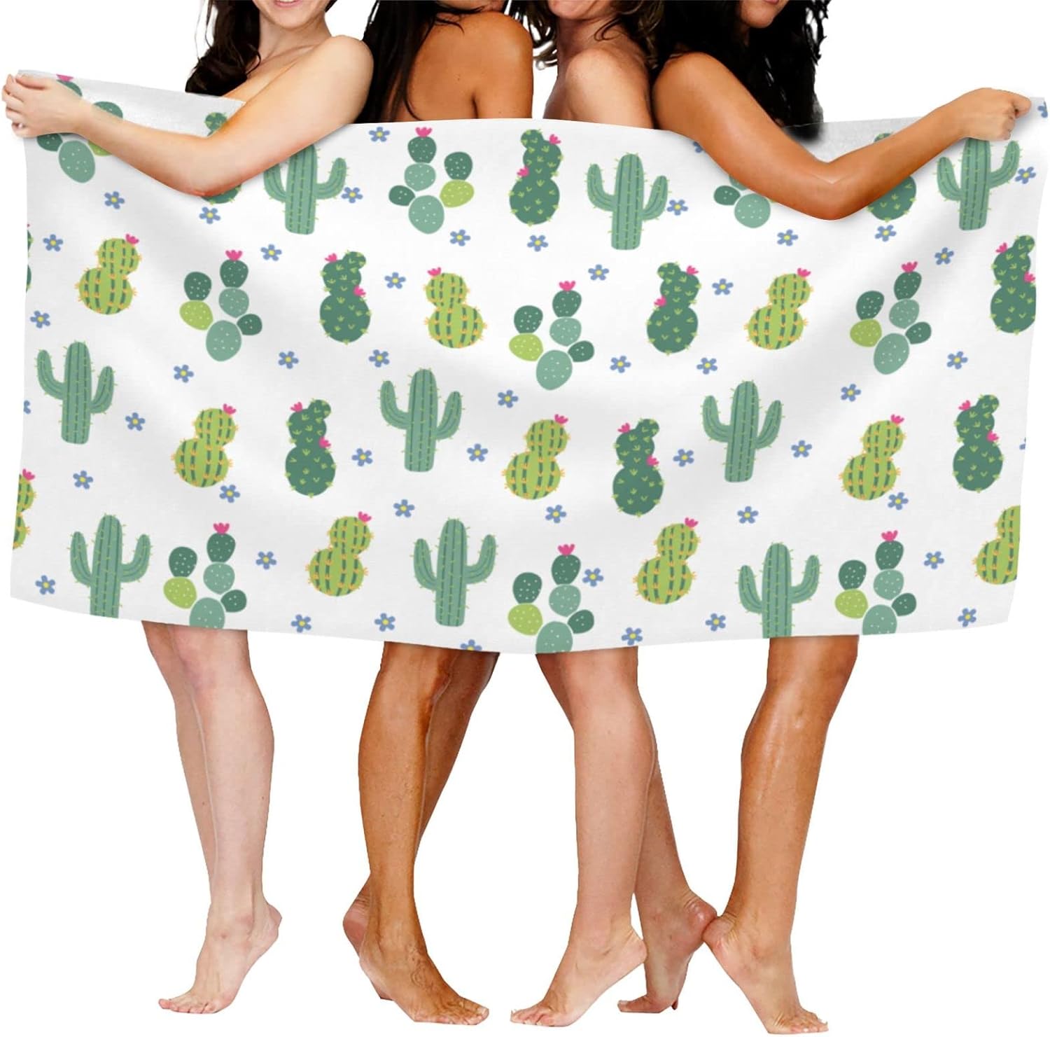 Lindas toallas de playa de plantas de cactus sin arena, suaves y de secado rápido, toallas de baño agradables al tacto y absorbentes, adecuadas para