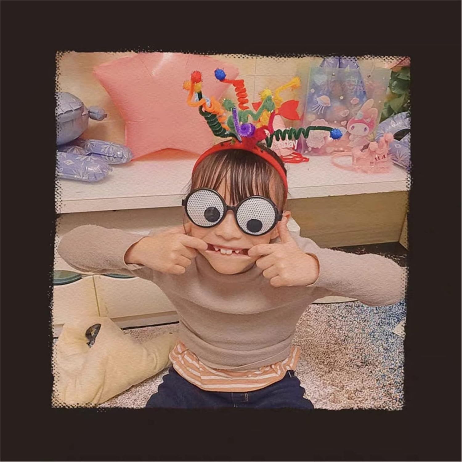 MNZYY 2 piezas divertidas coloridas mujeres niñas diadema mujeres cumpleaños niña dulce princesa banda para el pelo aro decoración fiesta vestido 2