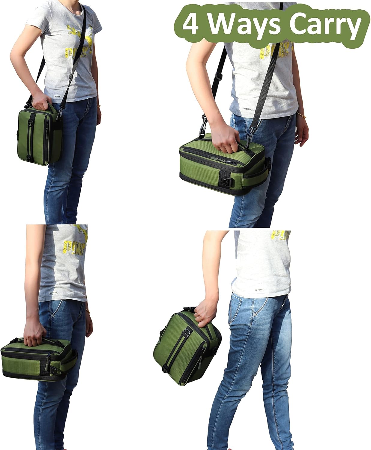 GOWRAPS Lonchera para hombres y niños, pequeña bolsa de almuerzo aislada para trabajo, escuela, viajes, lonchera táctica con correa rectangular