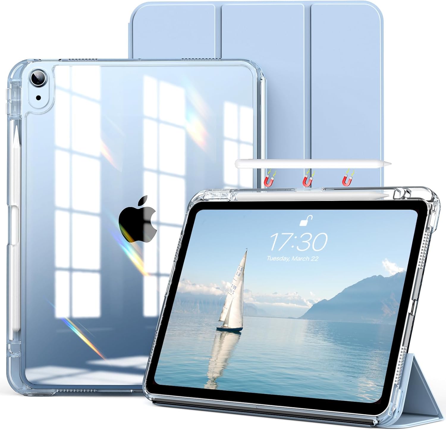 kenke Funda híbrida para iPad Air de 11 pulgadas (M2) 2024, iPad Air de 54 generación 20222020 de 10.9 pulgadas con soporte para lápices, funda