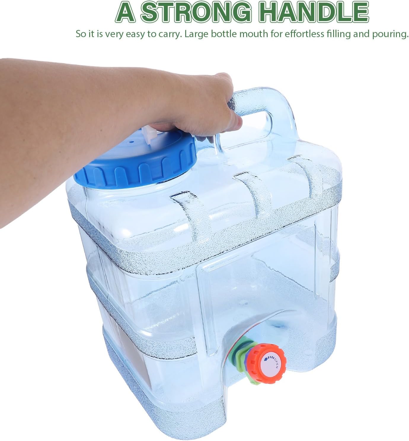 Veemoon Jarra de agua para campamento de 5 galones, contenedor de agua portátil de 10 litros para almacenamiento de agua con grifo, para campamento
