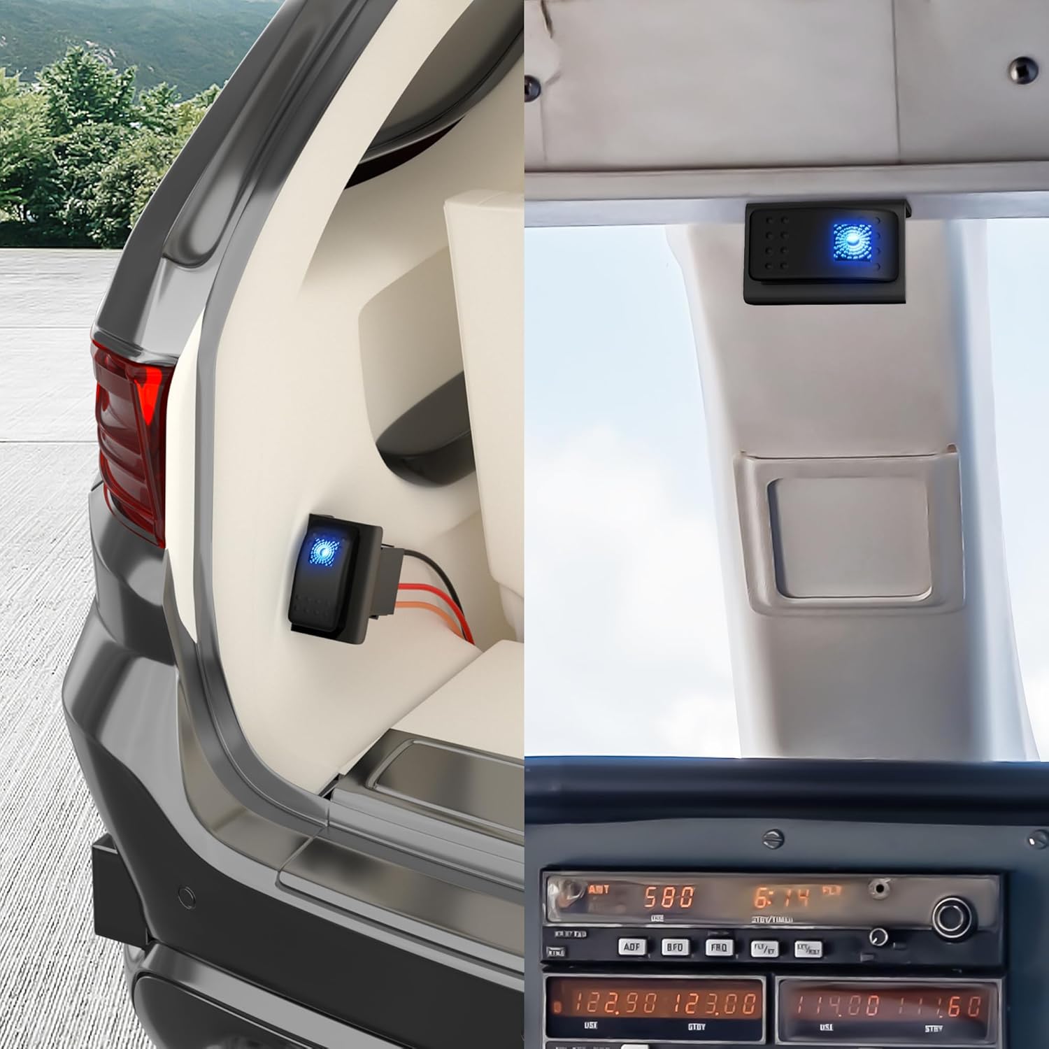 Interruptor basculante de 12 voltios 3 pines Spst OnOff 20A 12V 10A 24V LED azul interruptor basculante montaje en panel para barco marino coche