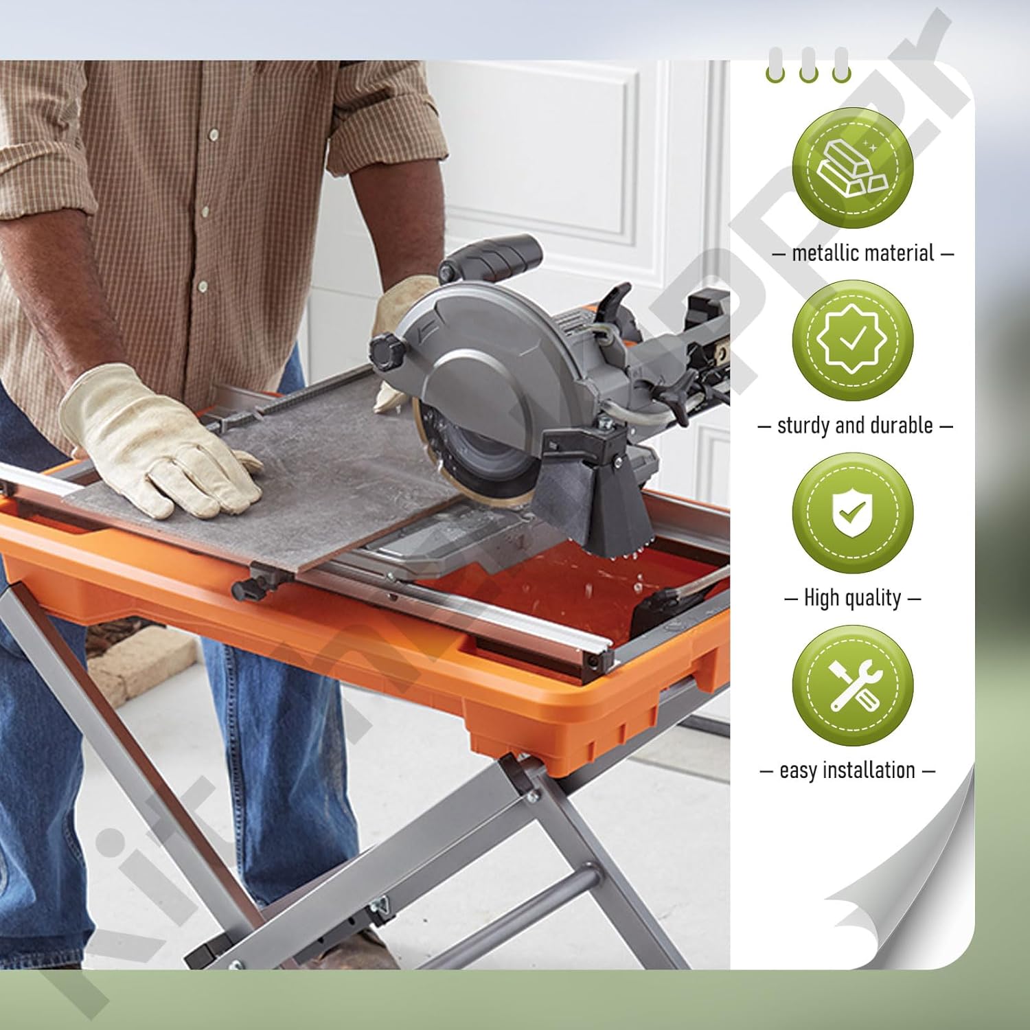 305784005 305784001 – Ensamblaje de rodillo de sierra para azulejos compatible con Ridgid DT180EVO, se adapta a modelos de sierra de azulejos de 7