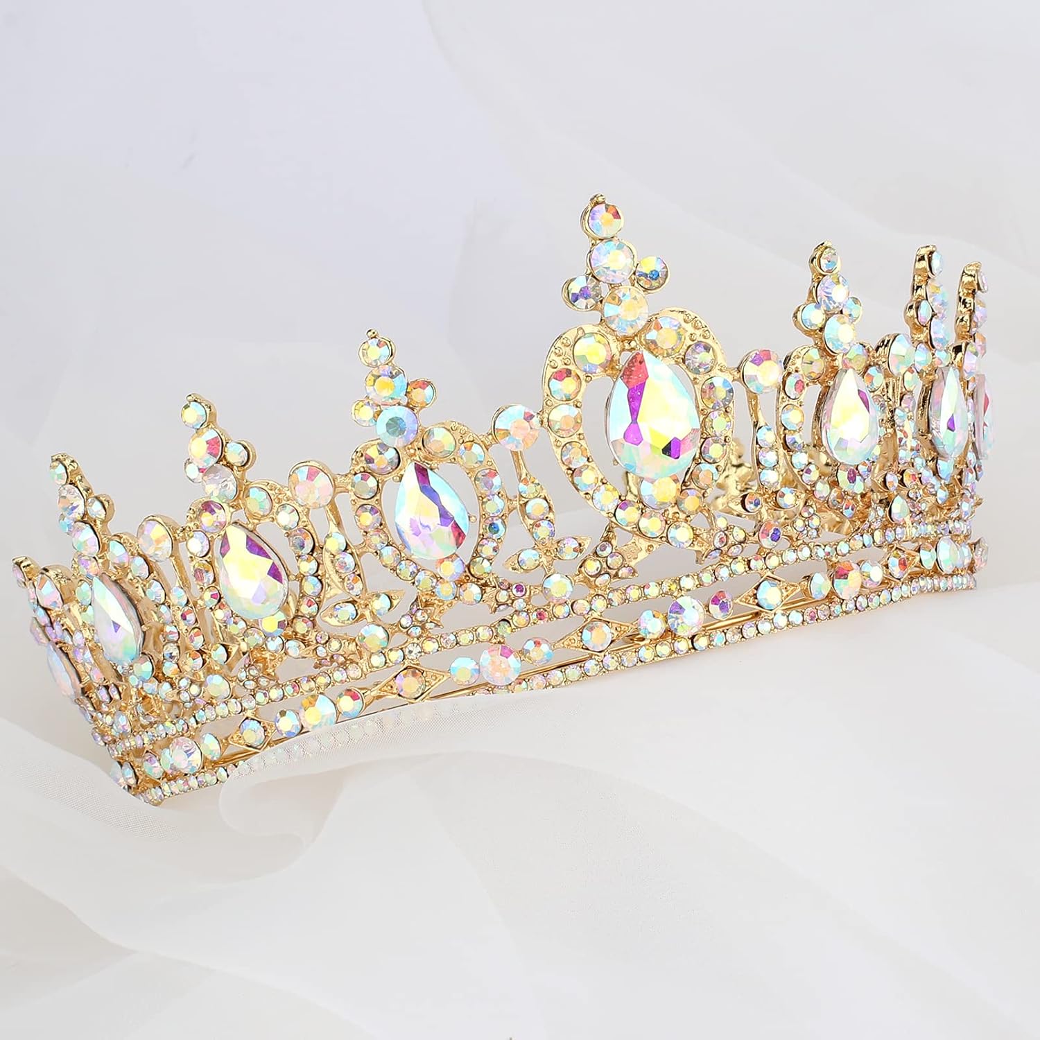 COCIDE Corona de reina para mujer, tiara de cristal y corona para niña, accesorios para el cabello para boda, novia, fiesta de cumpleaños,