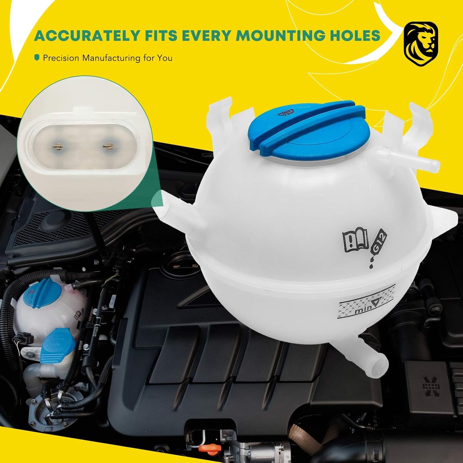 YHTAUTO Depósito de expansión de depósito de desbordamiento de recuperación de refrigerante del motor con sensor apto para Audi A3 Q3 TT RS TTS