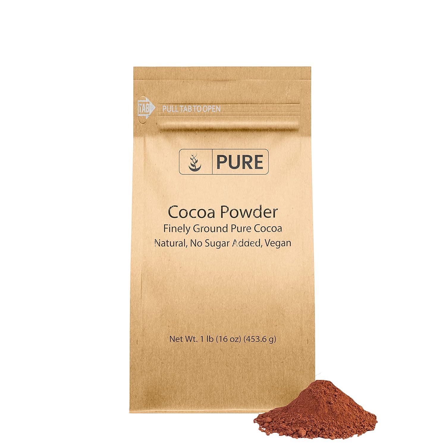 Pure Original Ingredients Cacao en polvo (1 lb) puro y natural