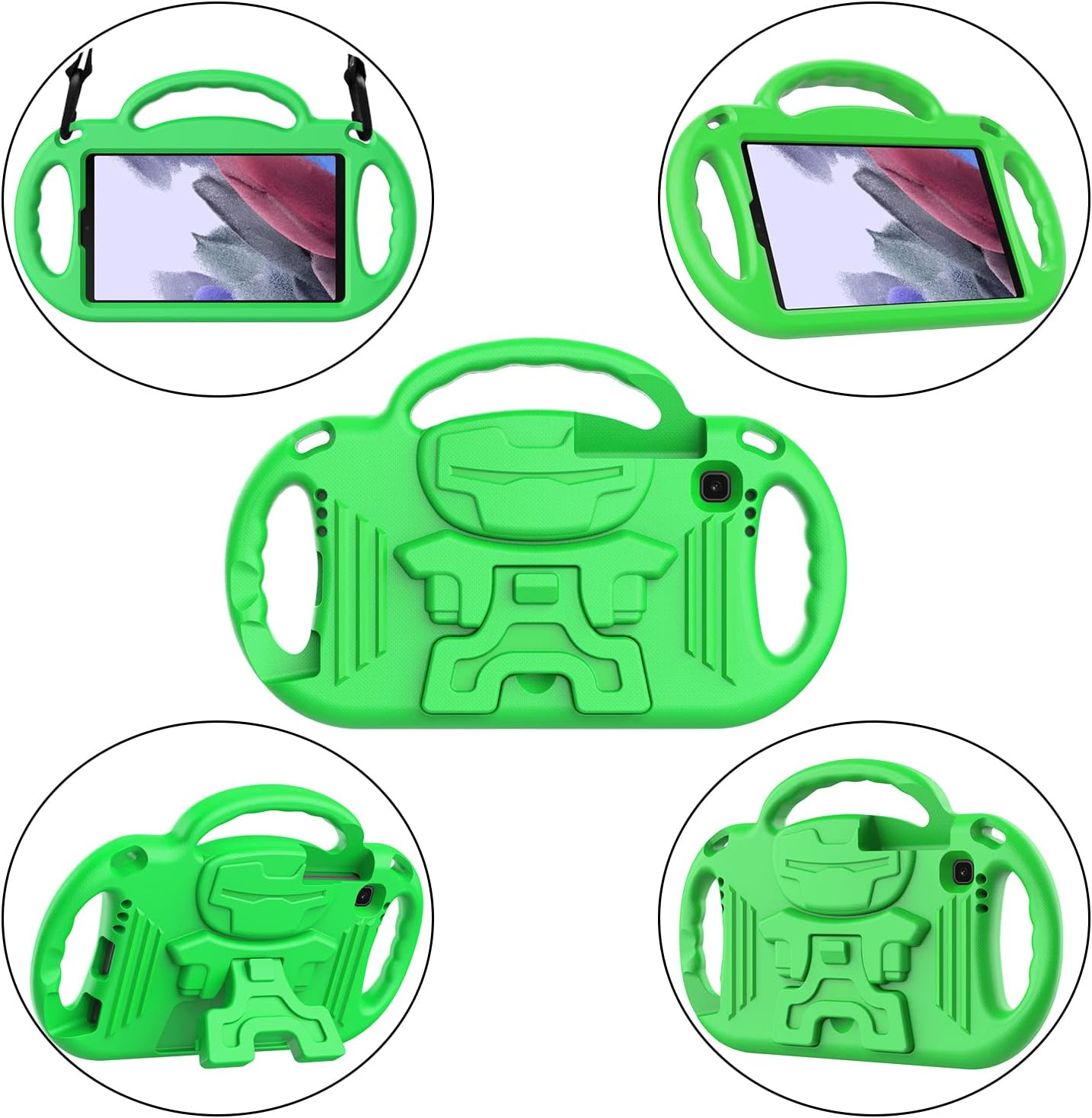 AVAWO Funda infantil para Samsung Galaxy Tab A7 Lite de 8.7 pulgadas 2021, soporte ligero a prueba de golpes con correa, material protector de goma