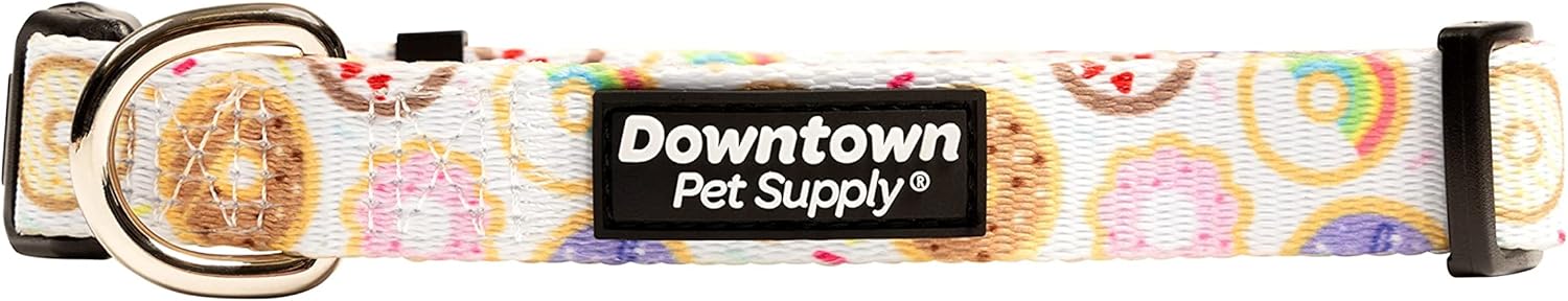 Downtown Pet Supply – Collar de perro mejor, lindo y elegante – Collar de perro ligero ajustable con hebilla rápida y anillo en D – Seguro para