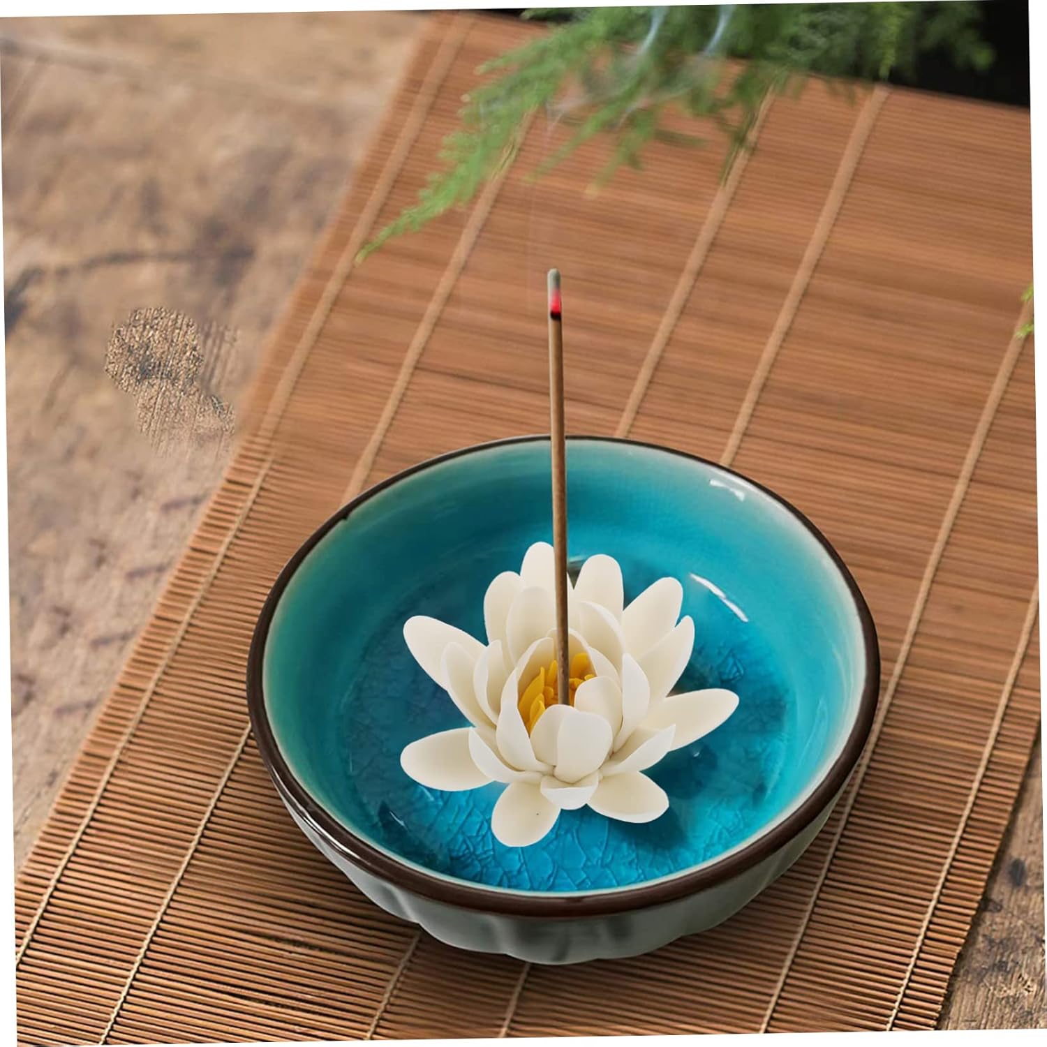 1pc Lotus – Placa de incienso decorativa para incienso, cono de porcelana, plato de incienso de cerámica, cerámica, cerámica, soporte de incienso de