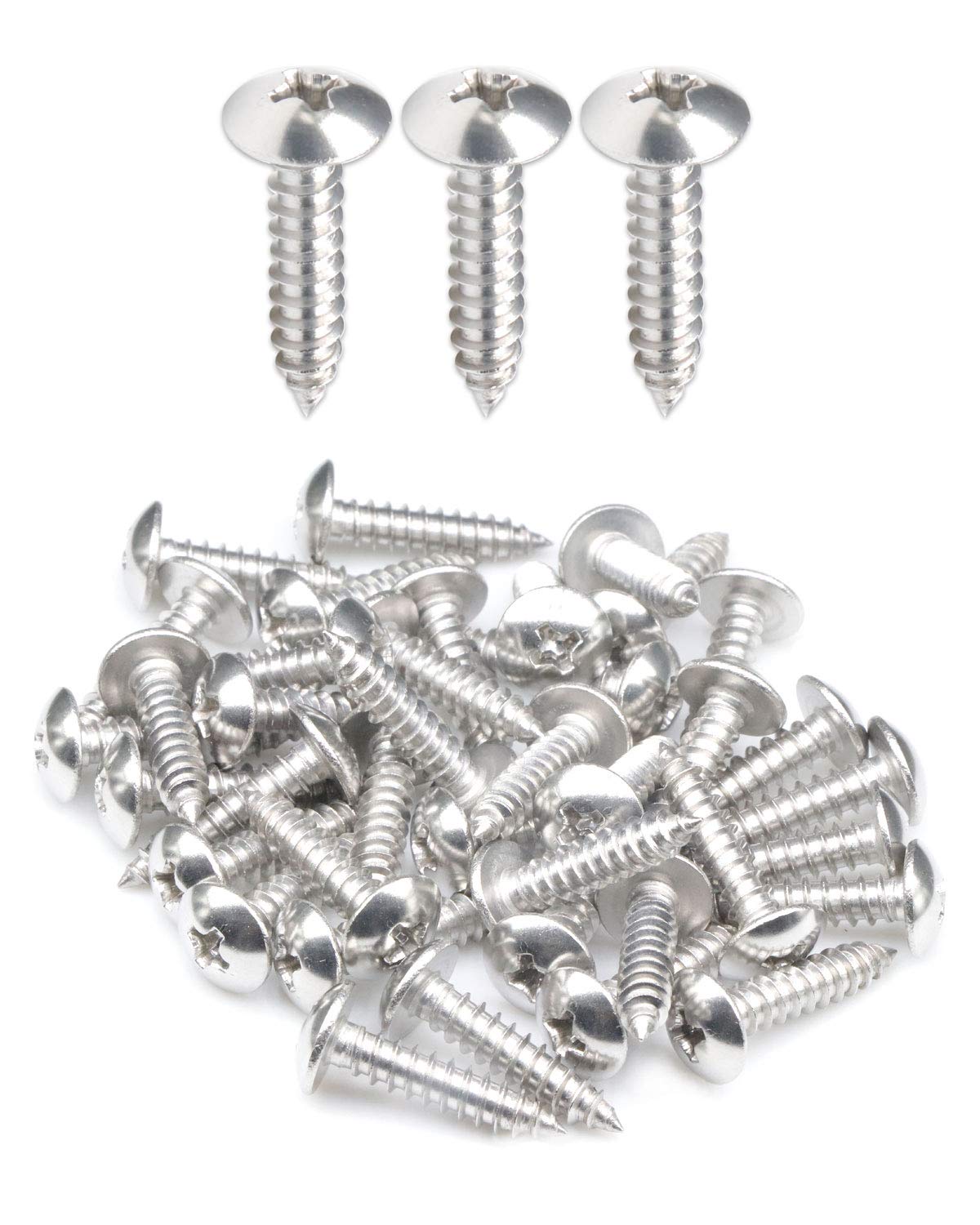 100 tornillos para madera con cabeza Phillips inoxidable 304 de truss #8 x 34 “(20mm)