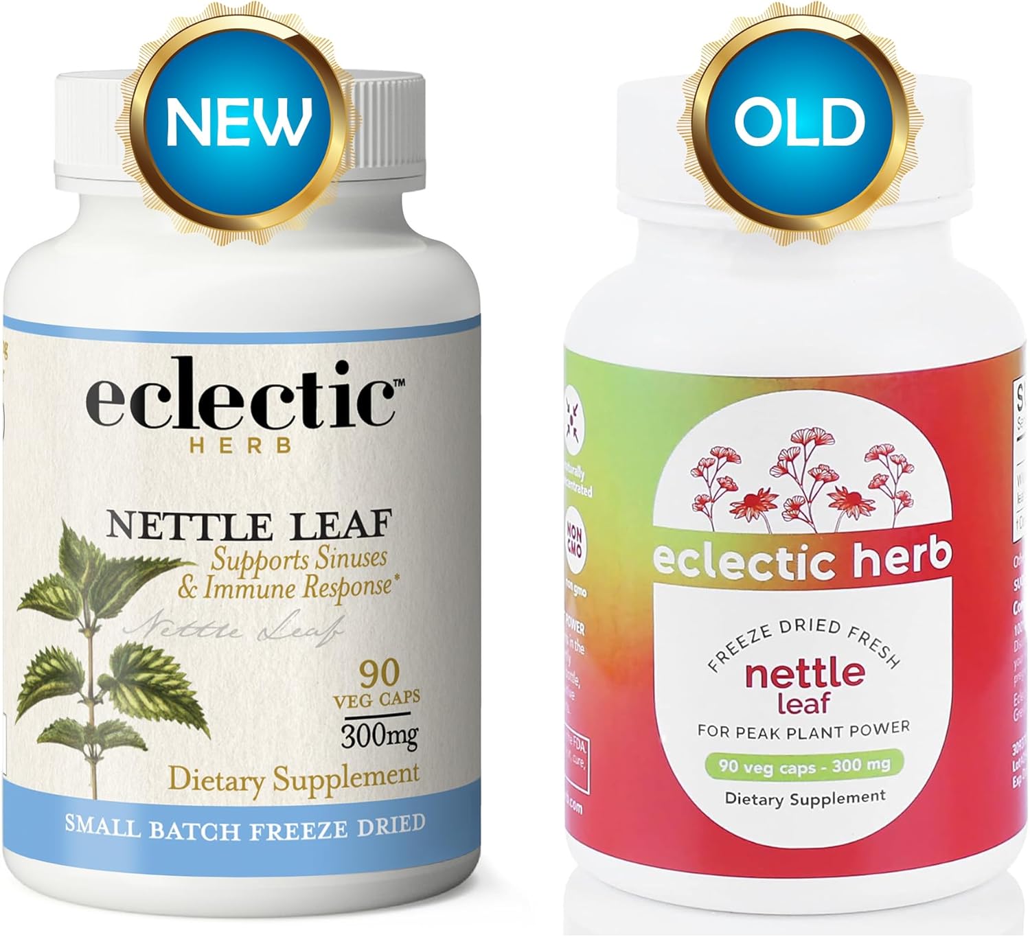 Eclectic Herb – Hoja de ortiga sin OMG liofilizada  Apoyo sano de los senos nasales, respuesta a histamina y bienestar respiratorio  90 cápsulas