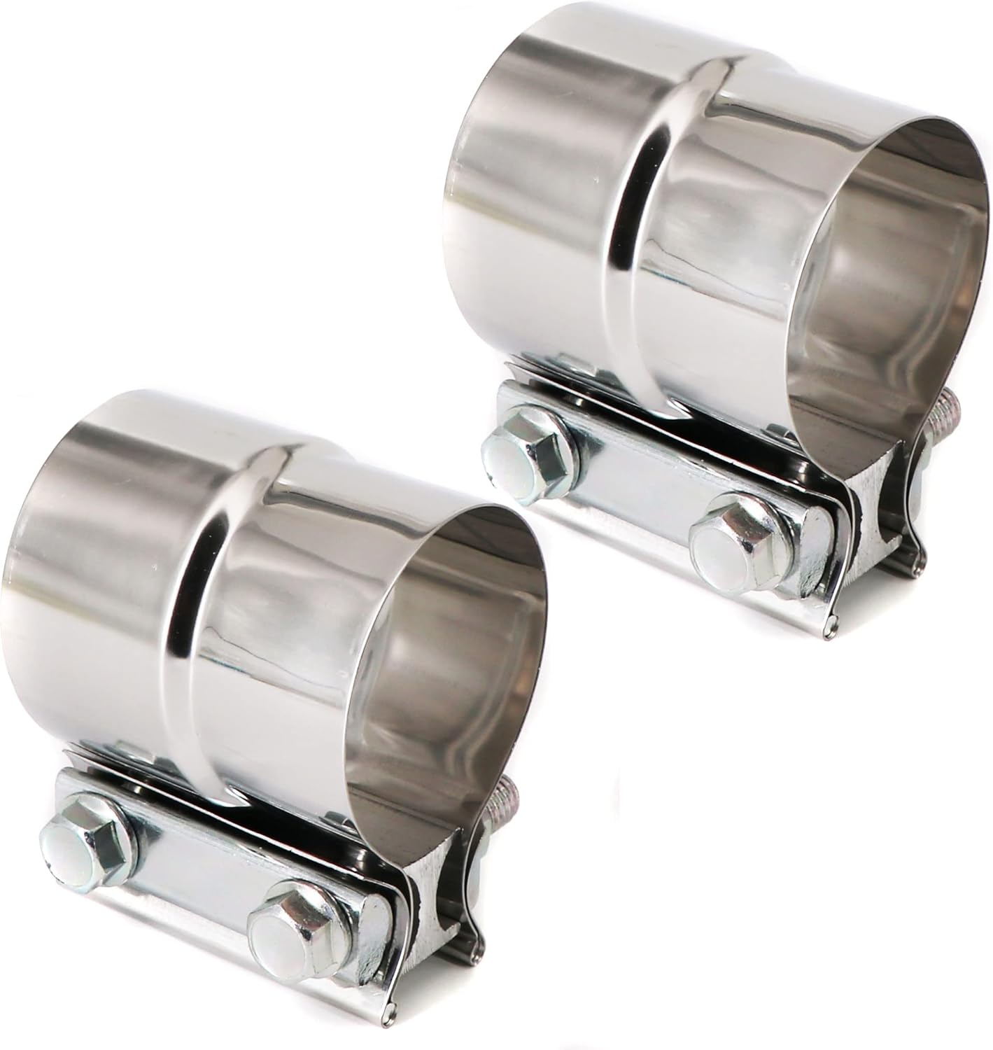 Abrazadera de banda de escape de 2.5 pulgadas, junta de regazo de acero inoxidable 304 preformada, utilizada para sellar silenciadores, accesorios,