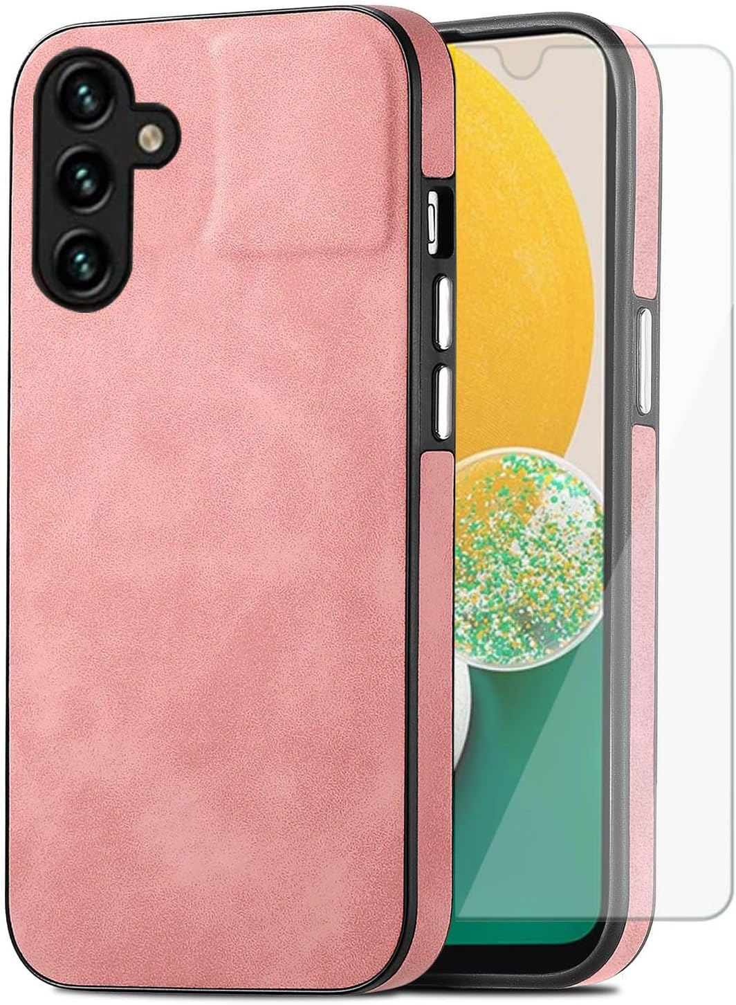 Asuwish Funda de teléfono para Samsung Galaxy A13 5G con protector de pantalla de vidrio templado y funda delgada de cuero suave, accesorios